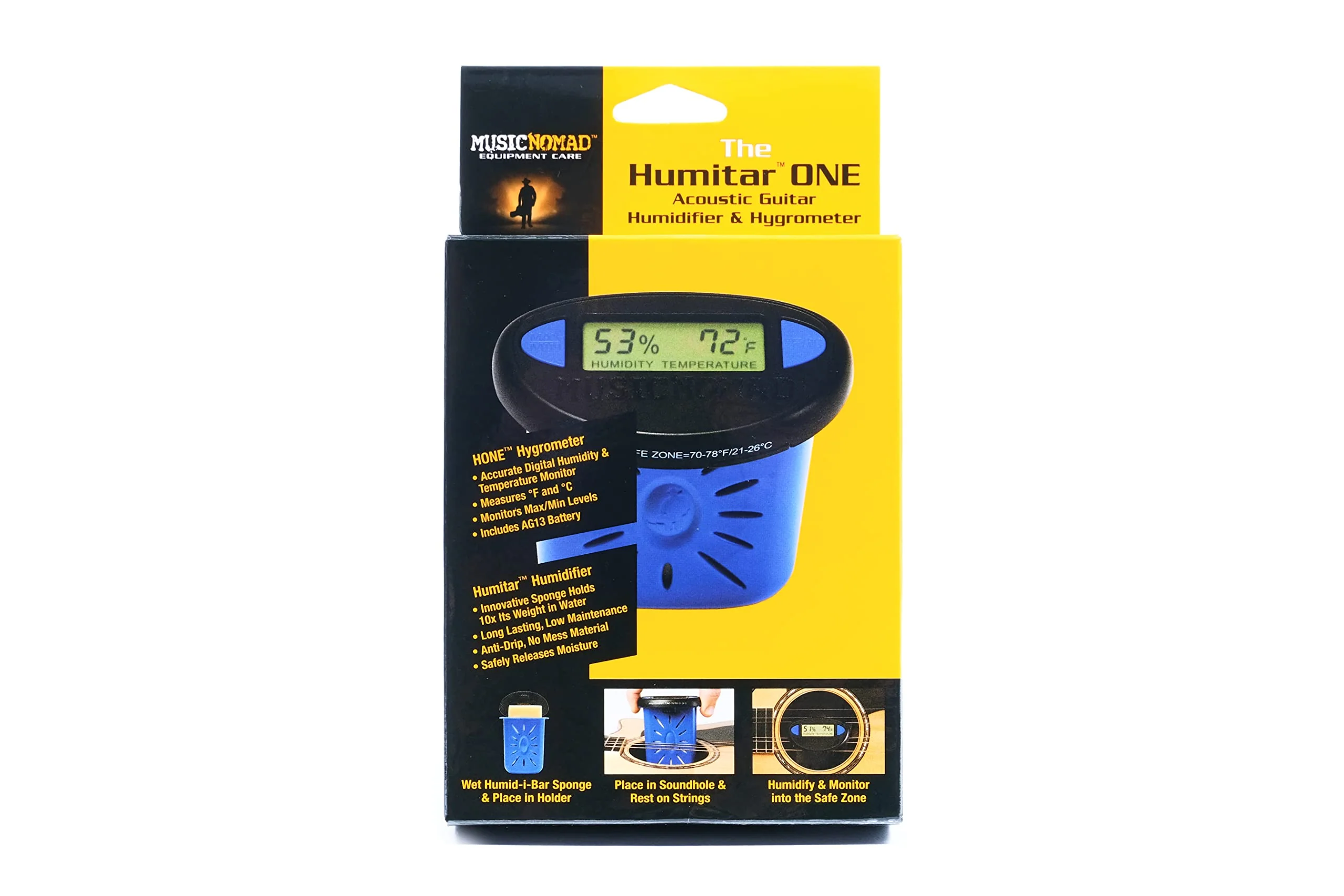 MusicNomad (MN311) The Humitar ONE-Acoustic Guitar Humidifier & Hygrometer - Image 6