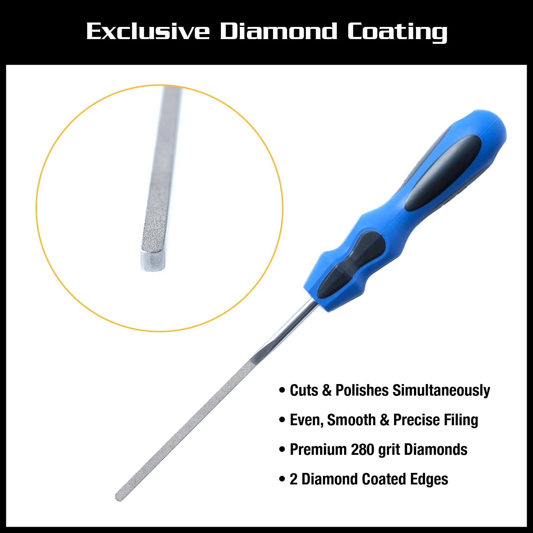 MusicNomad MN830 Diamond Coated Guitar Fret End Dressing File (E-File), Luthier & Tech Tool for Fret Sprout, Sharp Ends & Deburring - Image 2