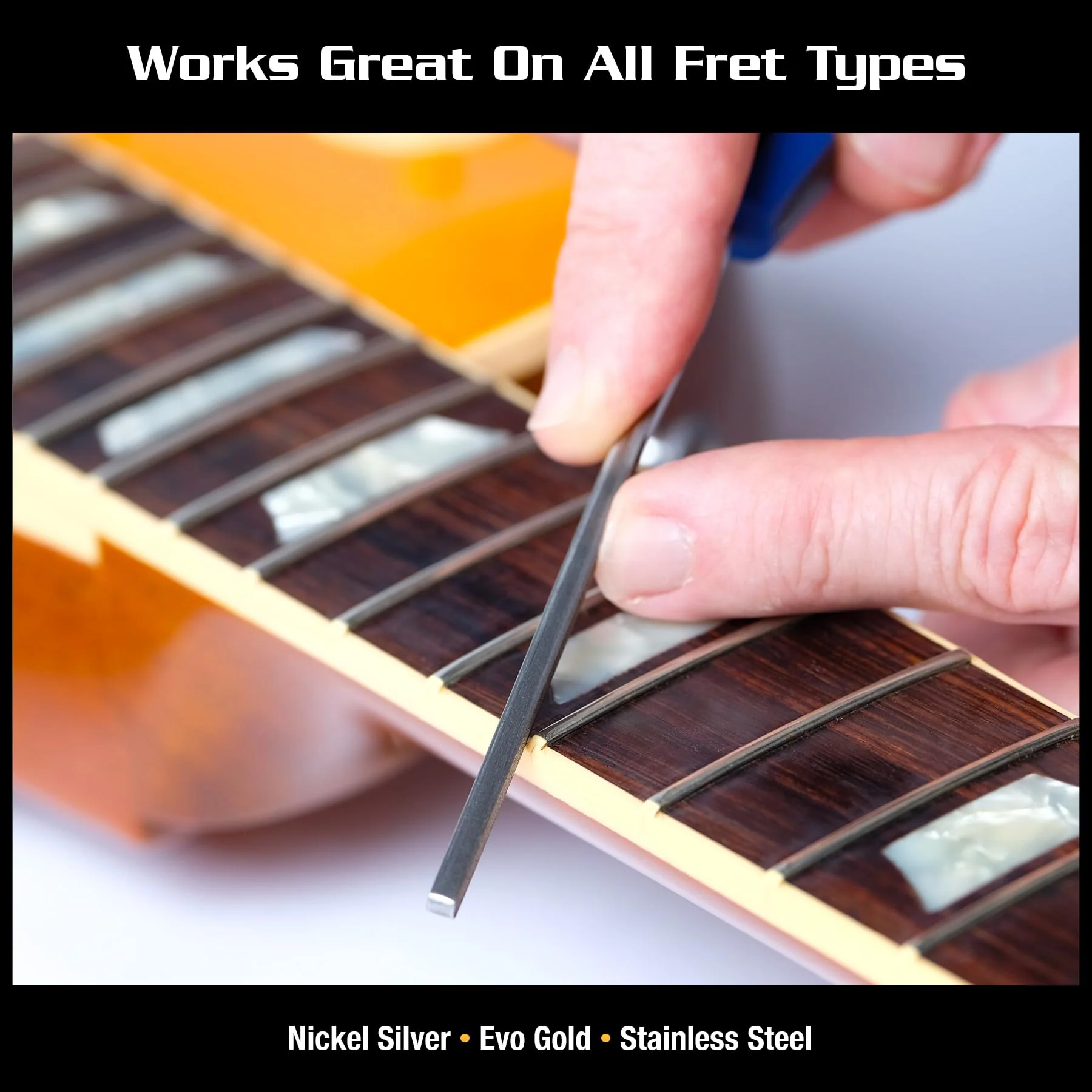 MusicNomad MN830 Diamond Coated Guitar Fret End Dressing File (E-File), Luthier & Tech Tool for Fret Sprout, Sharp Ends & Deburring - Image 4