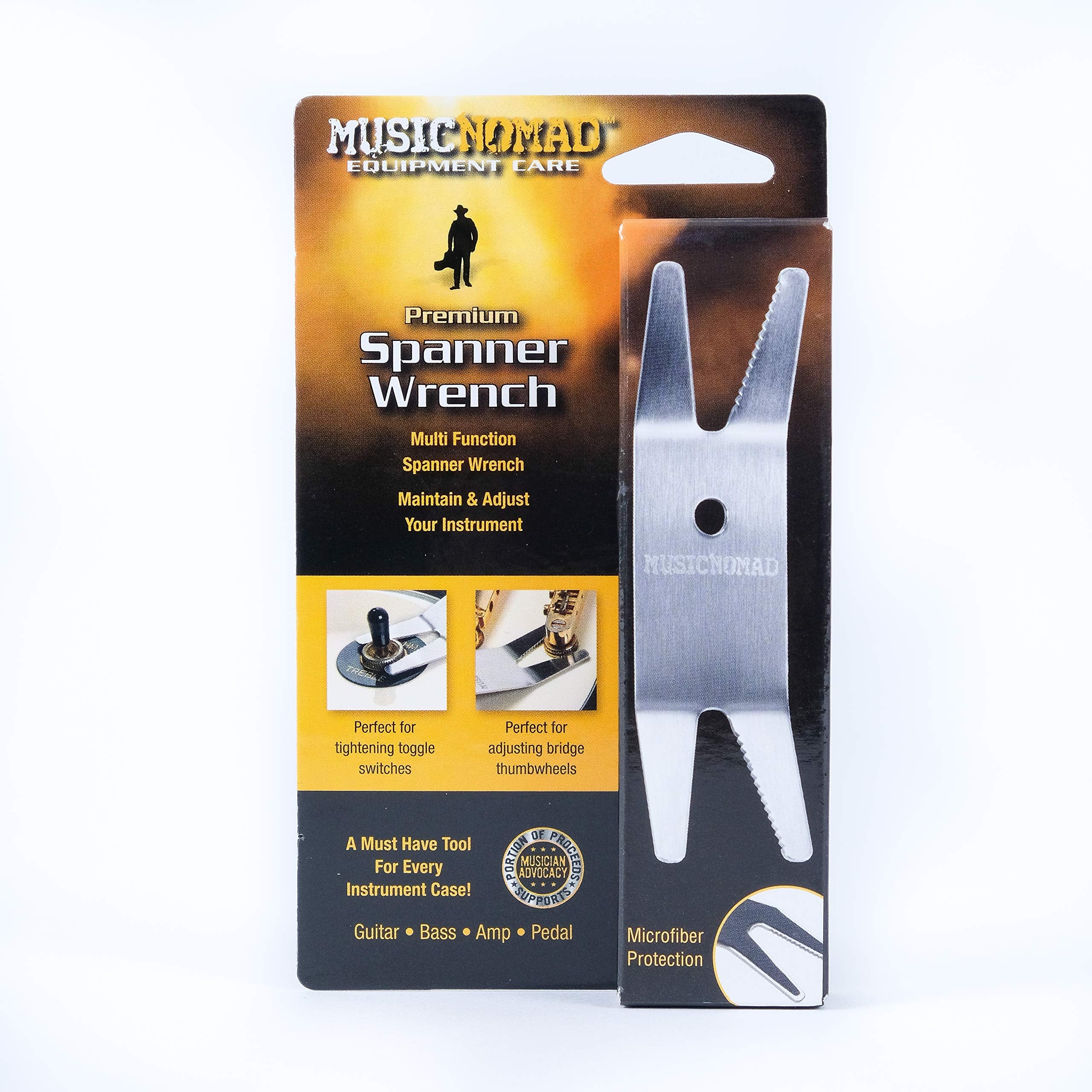 MusicNomad Premium Spanner Wrench with Microfiber Suede Backing (MN224) MusicNomad - Image 2
