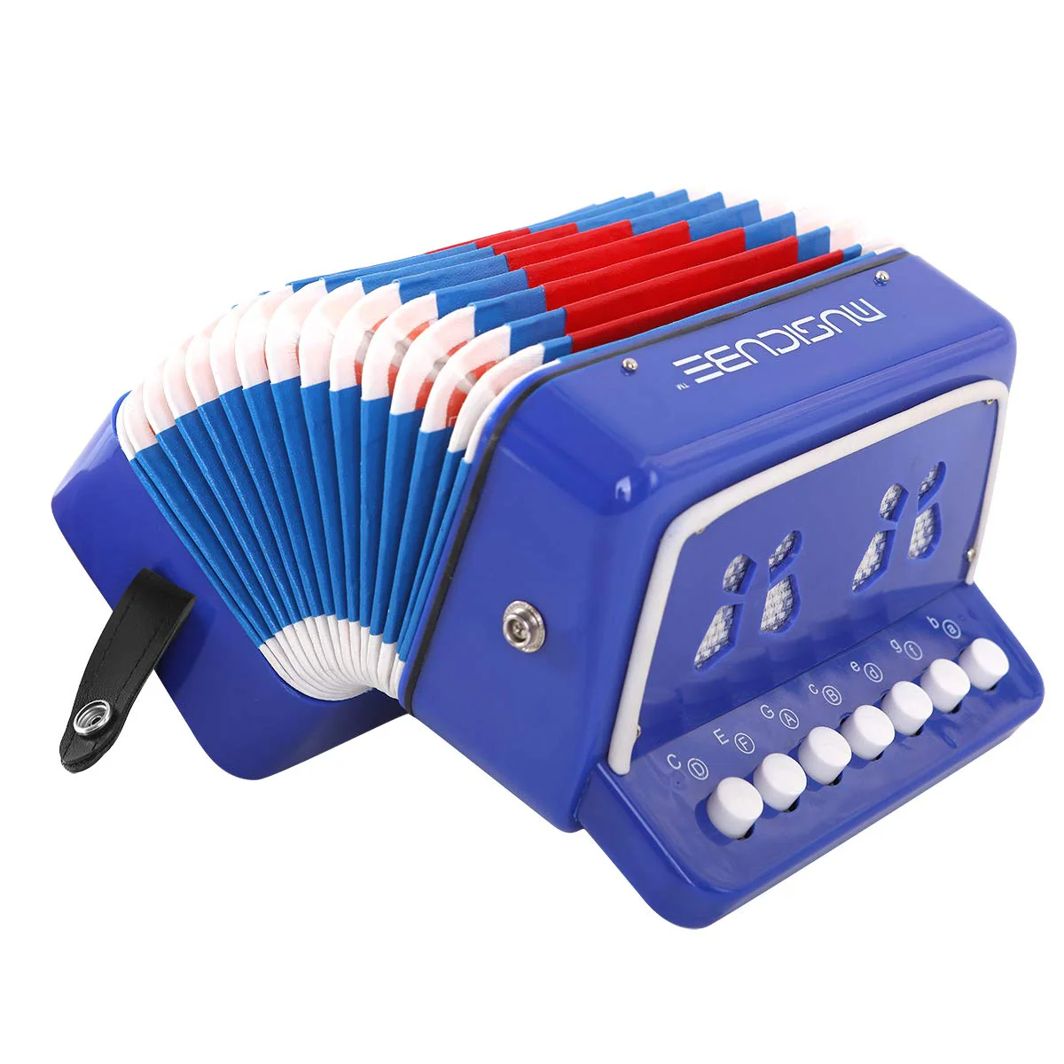 MUSICUBE Kid Accordion 10 Keys Small Accordion Musical Instrument for home and classroom Educational Toys Blue - Image 2