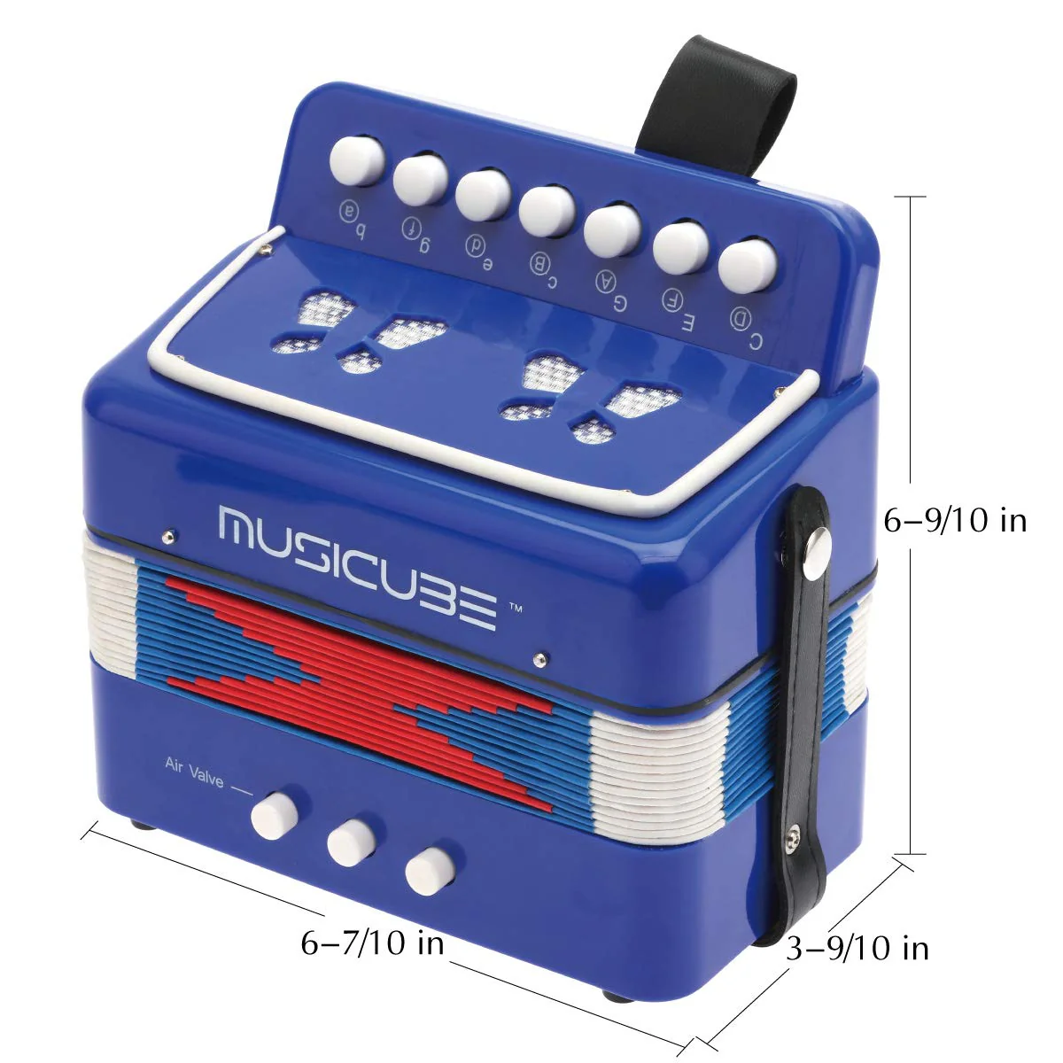 MUSICUBE Kid Accordion 10 Keys Small Accordion Musical Instrument for home and classroom Educational Toys Blue - Image 5