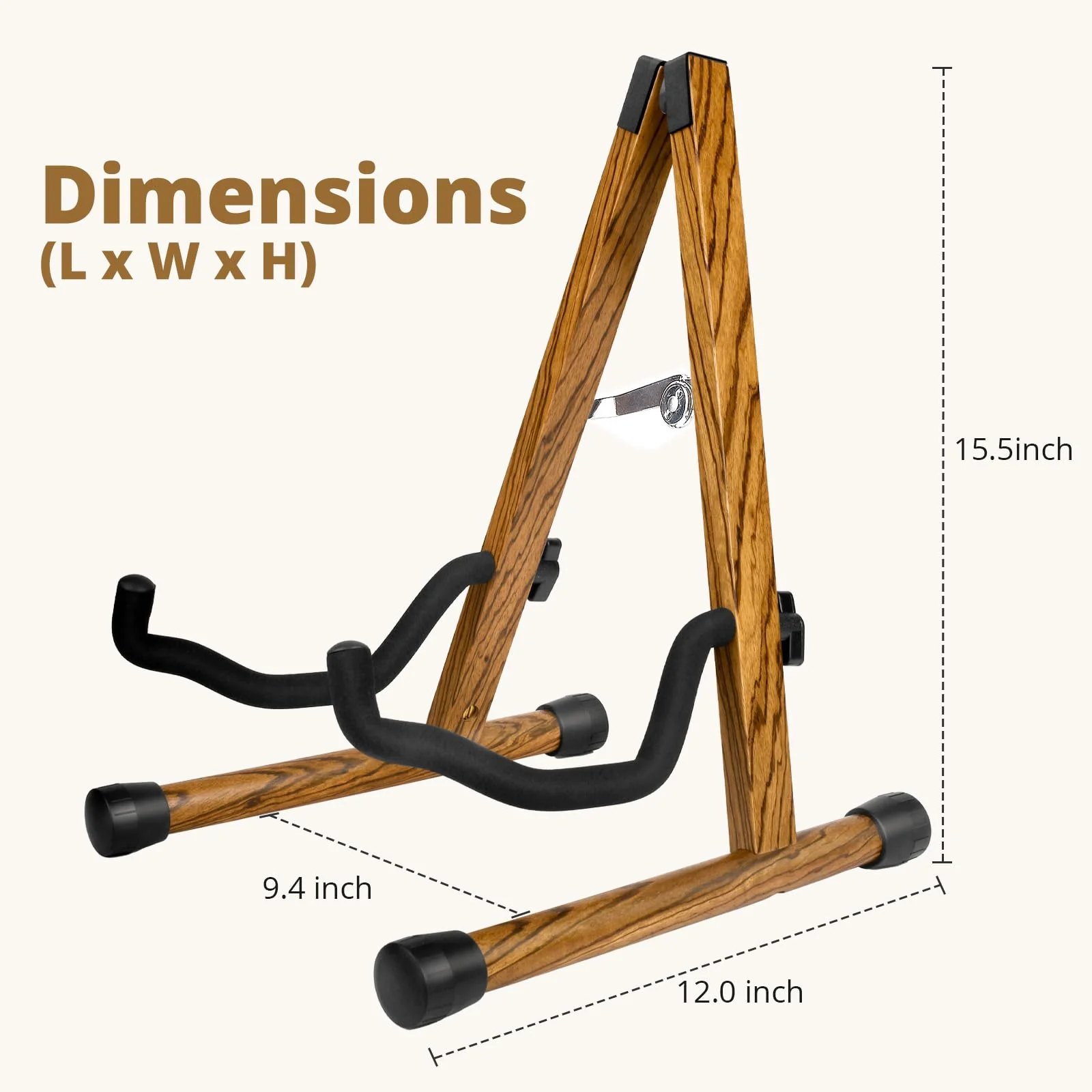 MUSO Guitar Stand,Acoustic Guitar Stand,Wood Classical Electric Guitar Stand,Foldable Bass Guitar Stand,Guitar Accessories also fit Bass,Violin,Ukulele(Zebra) Zebra - Image 3