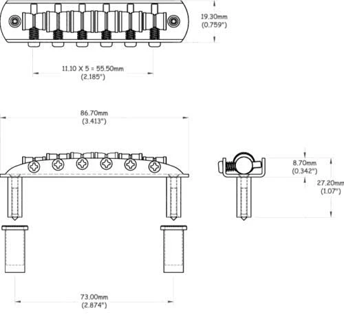 Mustang Bridge w/Large Saddles, also fits Fender Jaguar or Jazzmaster- Chrome - Image 6