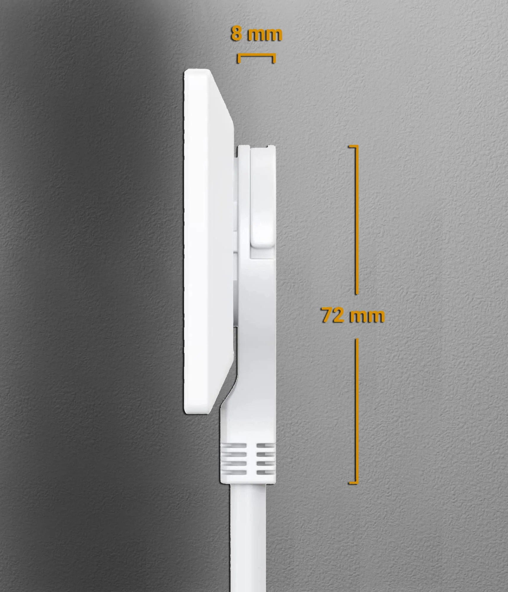 MutecPower 3 Metre Extension Cable with Flat Connector Quality Plastic Schuko Extension with Flat Plug Earthing Contact 90° Angle Plug and Earthing Contact Coupling up to 250V 16A IP20-3m White 3 metres - Image 5