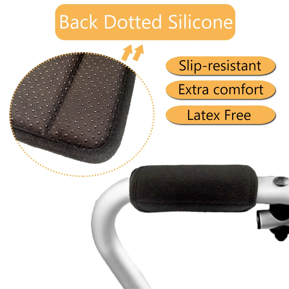 MUTTIY Walkers Hand Grip Covers Padded Memory Foam Core Moisture Wicking Antibacterial Washable Pack of 2 - Image 2