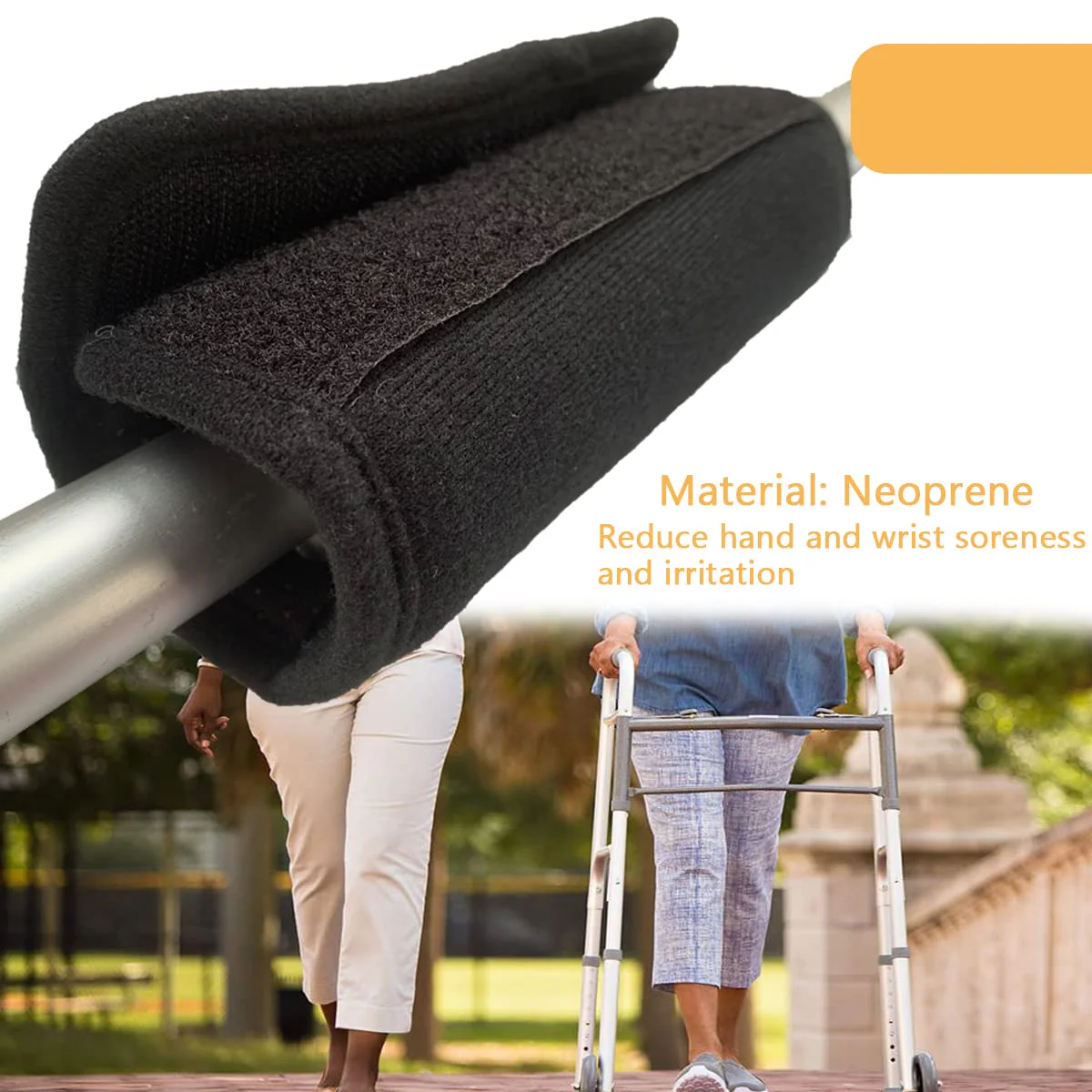 MUTTIY Walkers Hand Grip Covers Padded Memory Foam Core Moisture Wicking Antibacterial Washable Pack of 2 - Image 3