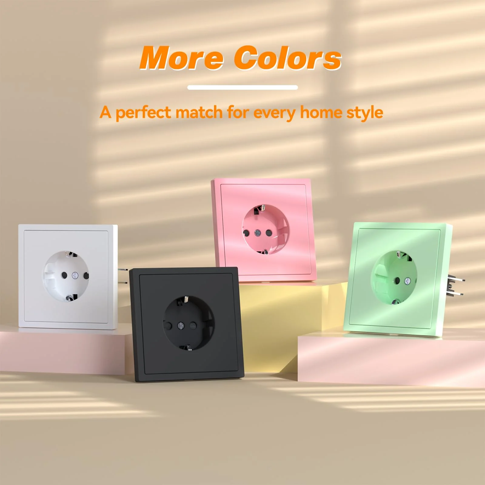 MVAVA Schuko Socket EU Standard, 1 Compartment Flush-Mounted Socket, 80 mm x 80 mm Sockets, Easy Installation, 3-Wire Required, White 2-1-gang - Image 5