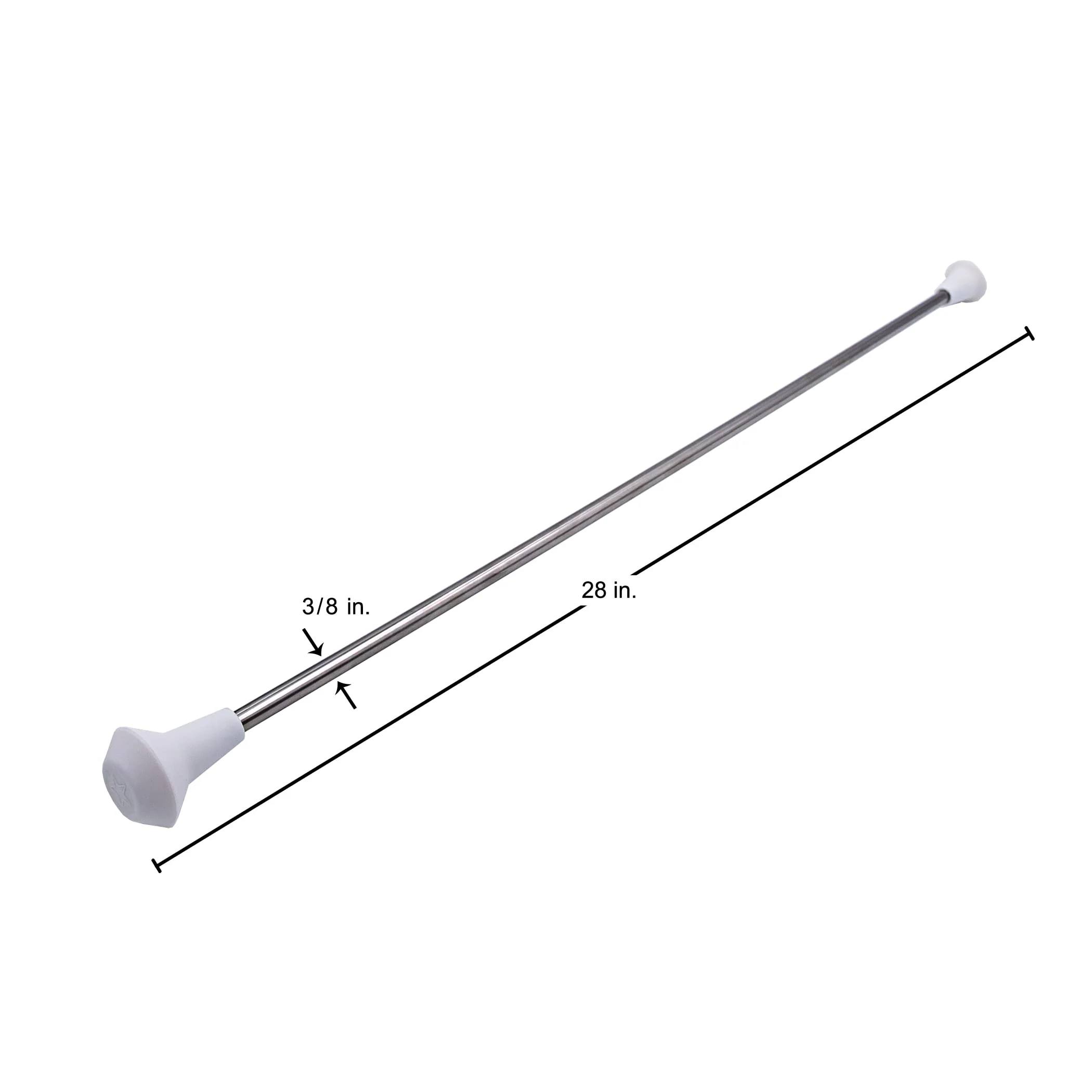 MVG Twirling Marching Baton 28 in stainless steel rubberized ends mini shaft 3/8 with dancing ribbon. Adult Baton. - Image 3