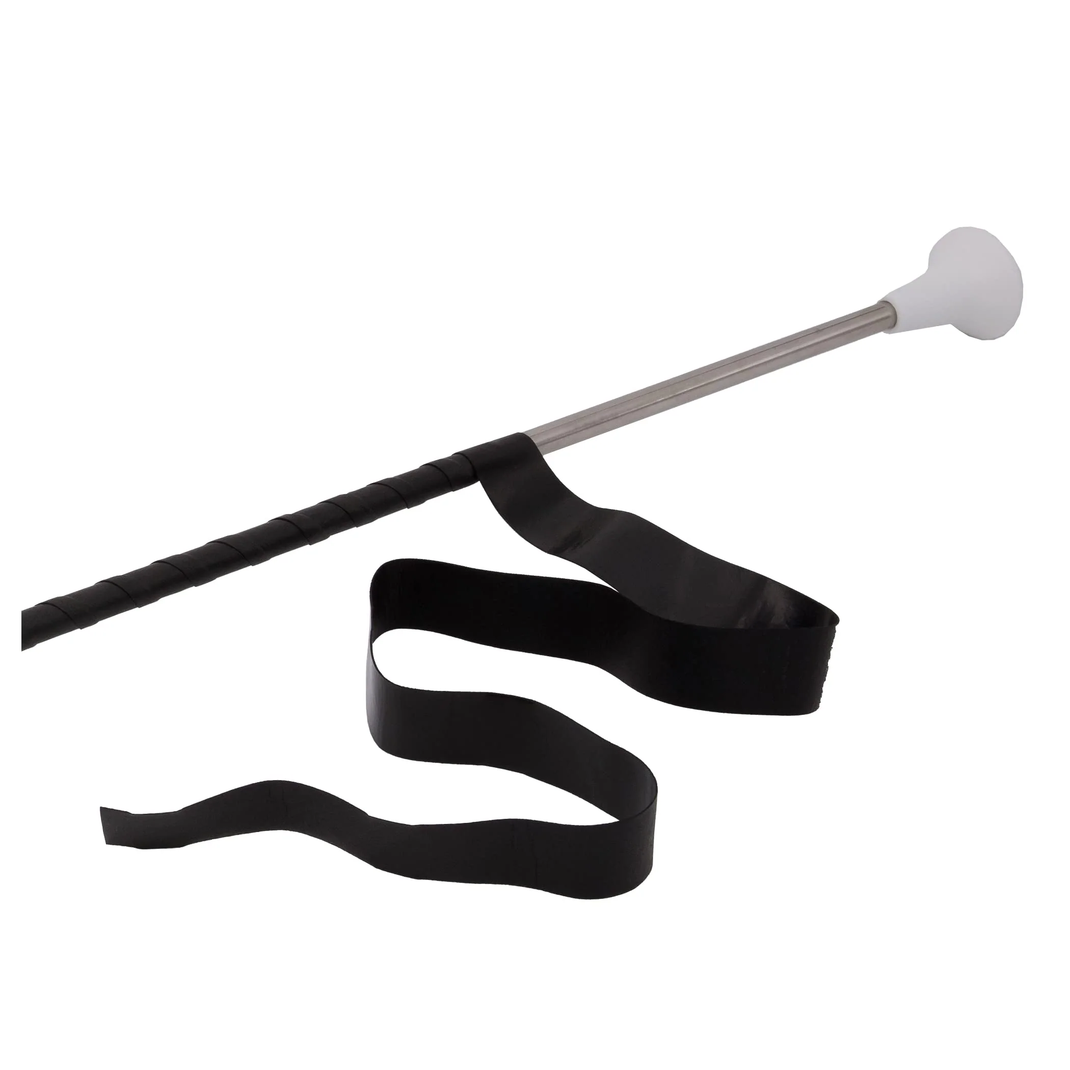 MVG Twirling Marching Baton 28 in stainless steel rubberized ends mini shaft 3/8 with dancing ribbon. Adult Baton. - Image 7