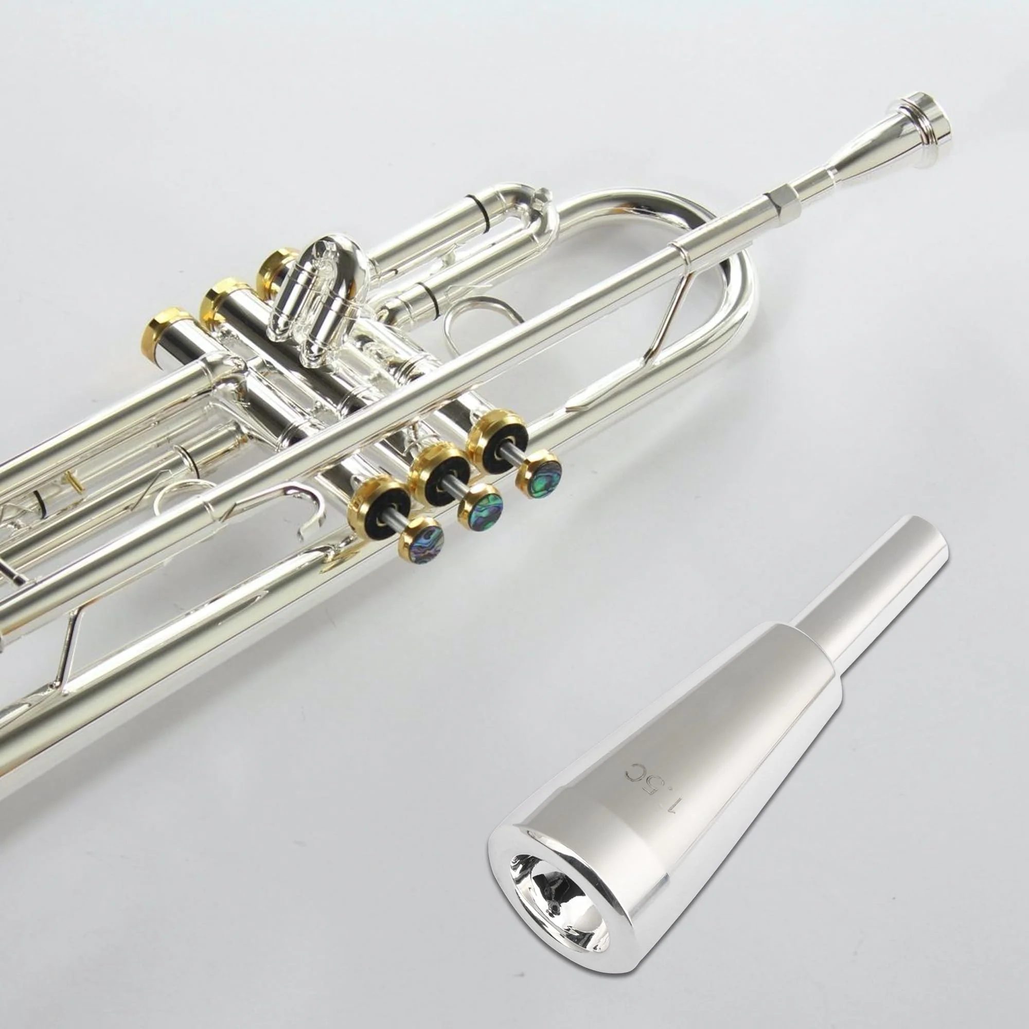 Mxfans 1.5 C Size Trumpet Mouthpiece Brass Silver-plated Heavy Bullet Shape - Image 5