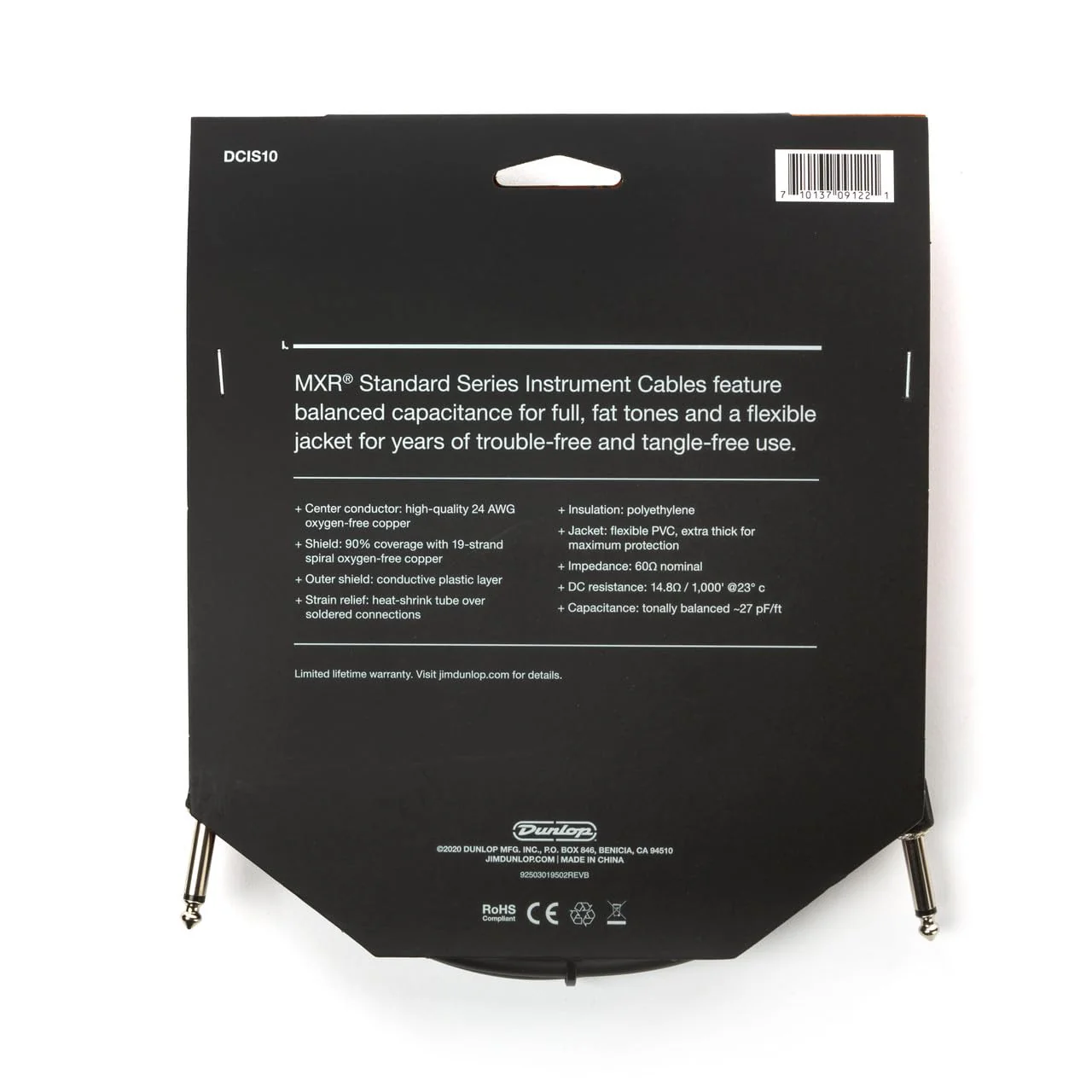 MXR DCIS10 High Performance Standard Instrument Cable (10 Ft), 2 Pack - Image 3