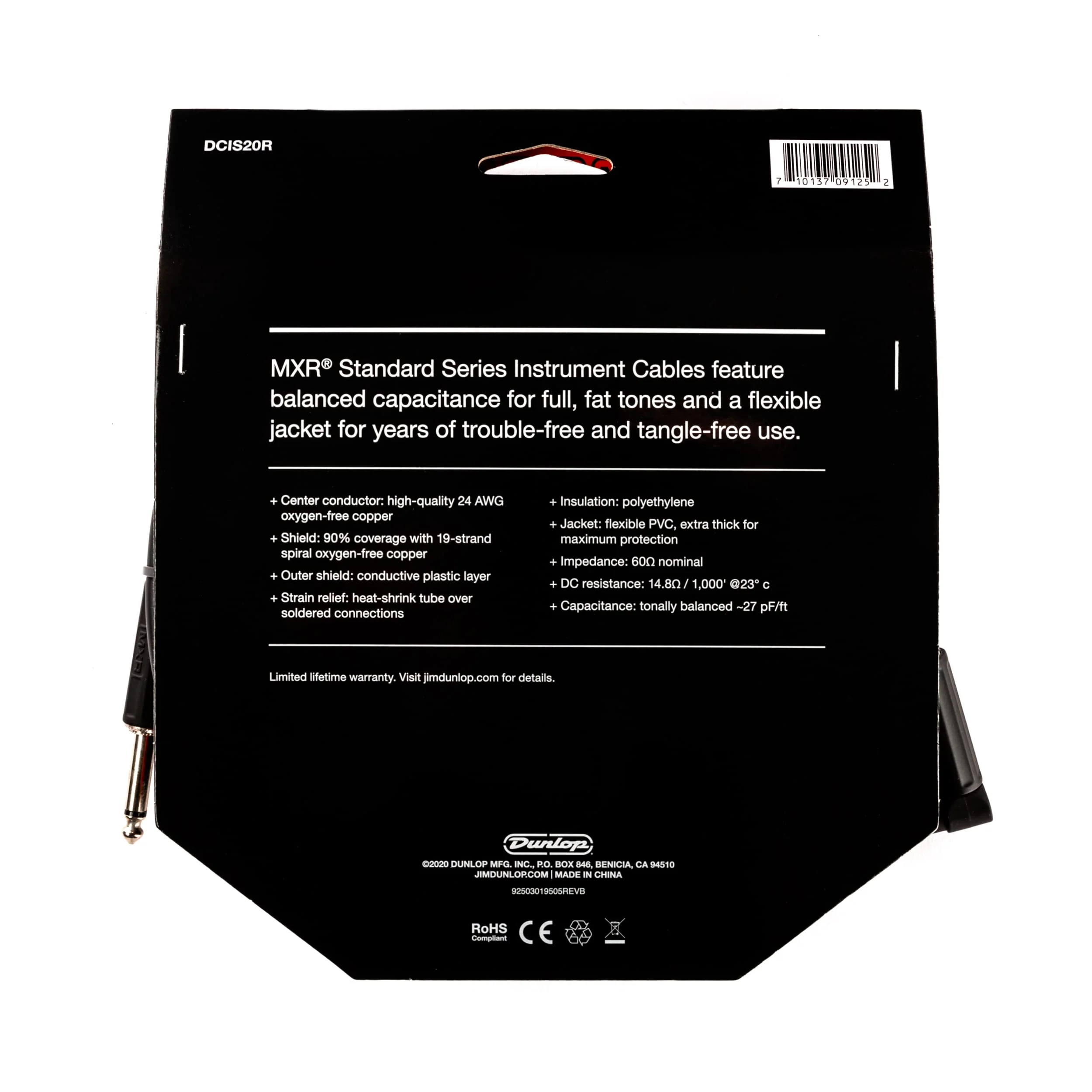 MXR DCIS20R Instrument Cable 20 Feet Standard - Image 2