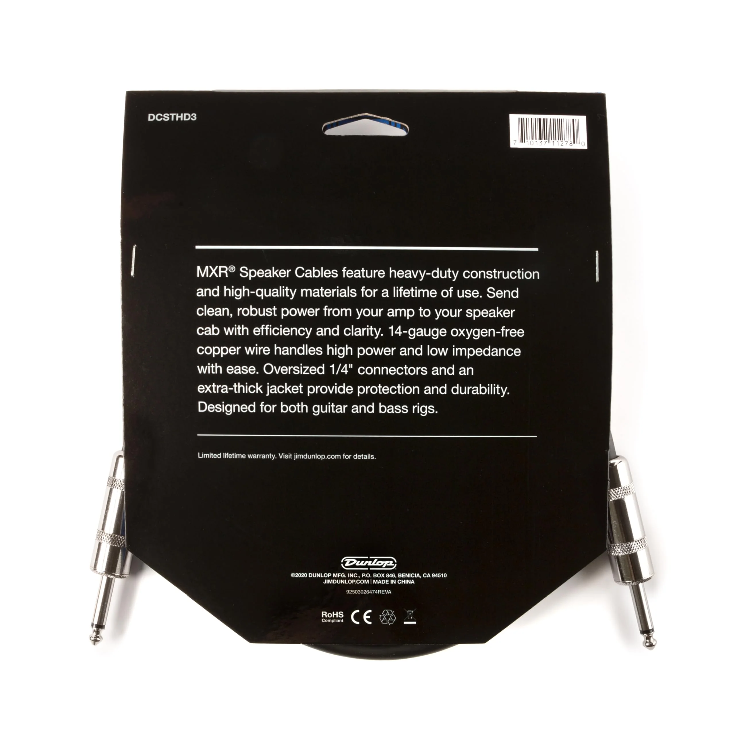 MXR Heavy Duty TS 1/4 Inch Speaker Cable 3 ft|0.9 m (DCSTHD3) - Image 2