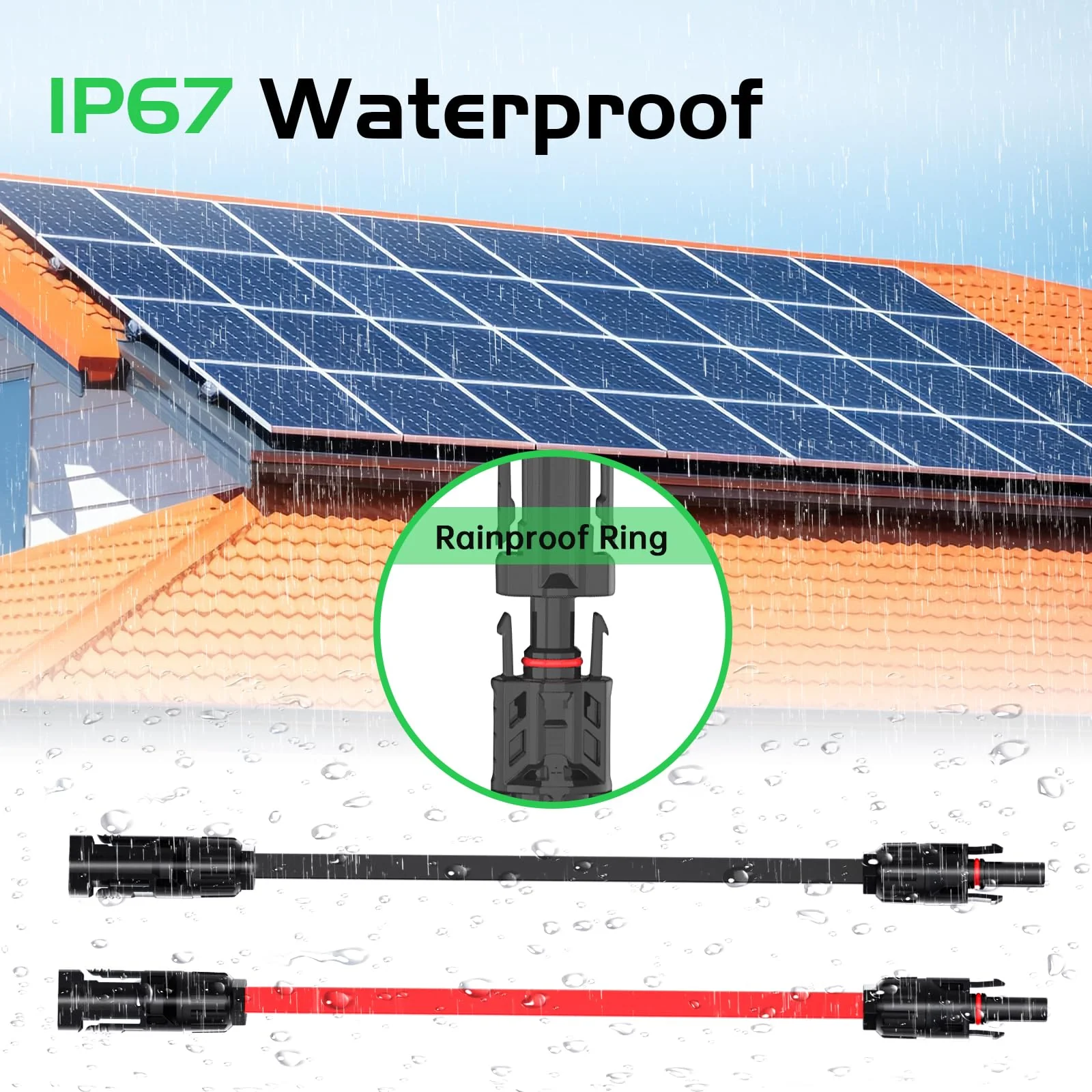 MXRPV Pack of 2 Solar Panel Flat Cable 4 mm², 100 cm Solar Cable Window Feed-Through Flexible PV Flat Cable for Balcony Power Station and Solar Power Station 100cm-2 Stück - Image 3