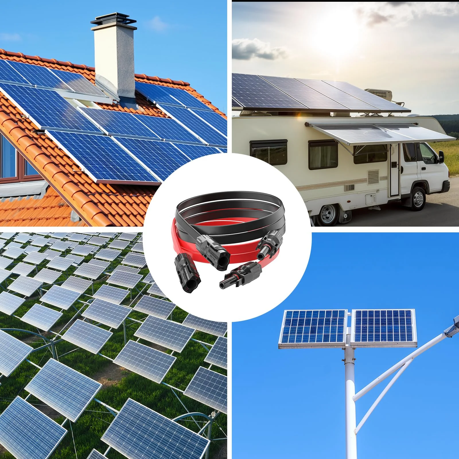 MXRPV Pack of 2 Solar Panel Flat Cable 4 mm², 100 cm Solar Cable Window Feed-Through Flexible PV Flat Cable for Balcony Power Station and Solar Power Station 100cm-2 Stück - Image 7