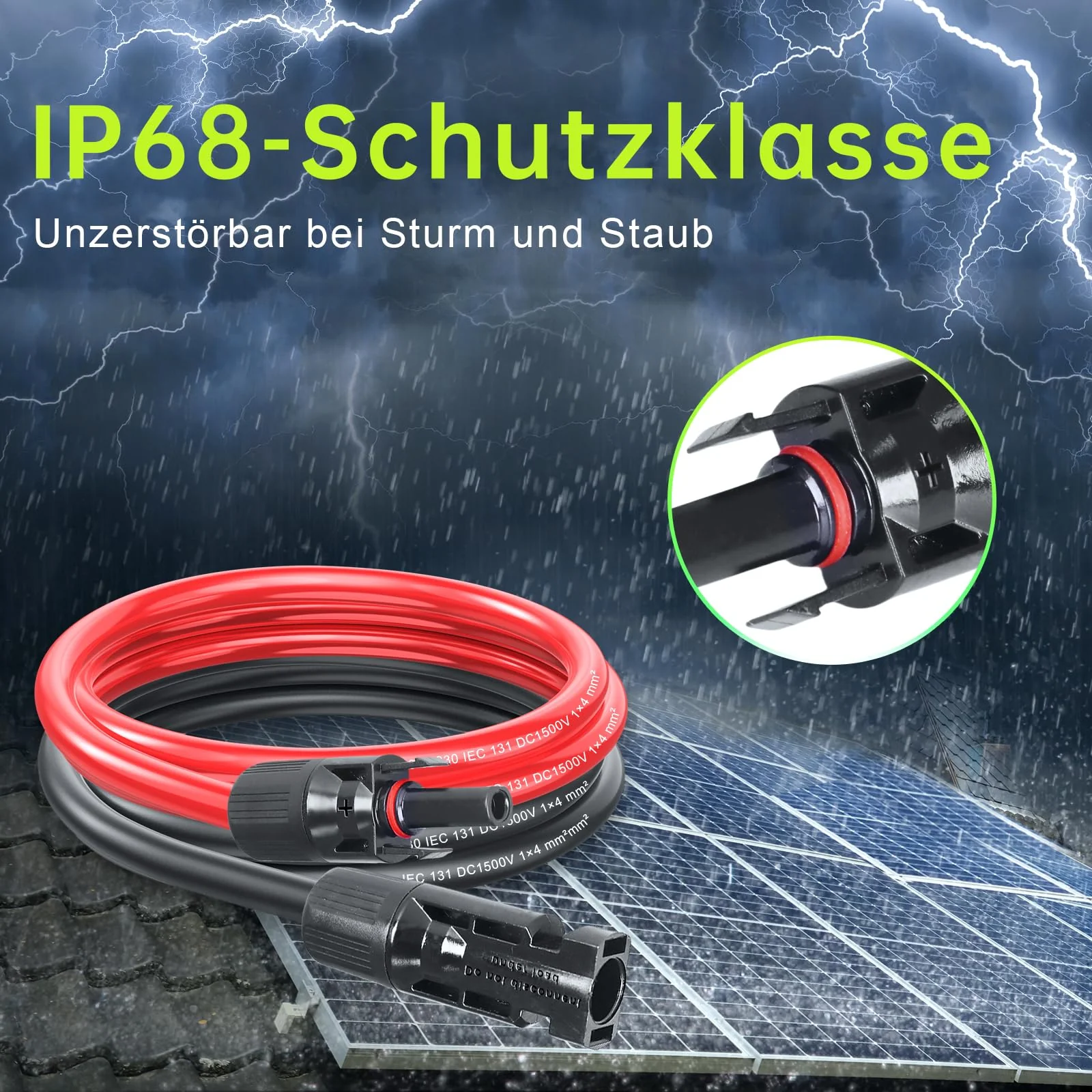 MXRPV Solar Cable 4 mm²/6 mm², Solar Cable Extension 2/3/5/10/15 m, Tool-Free Solar Extension Cable, PV Cable (6 mm², 5 m) 6mm²5m - Image 5