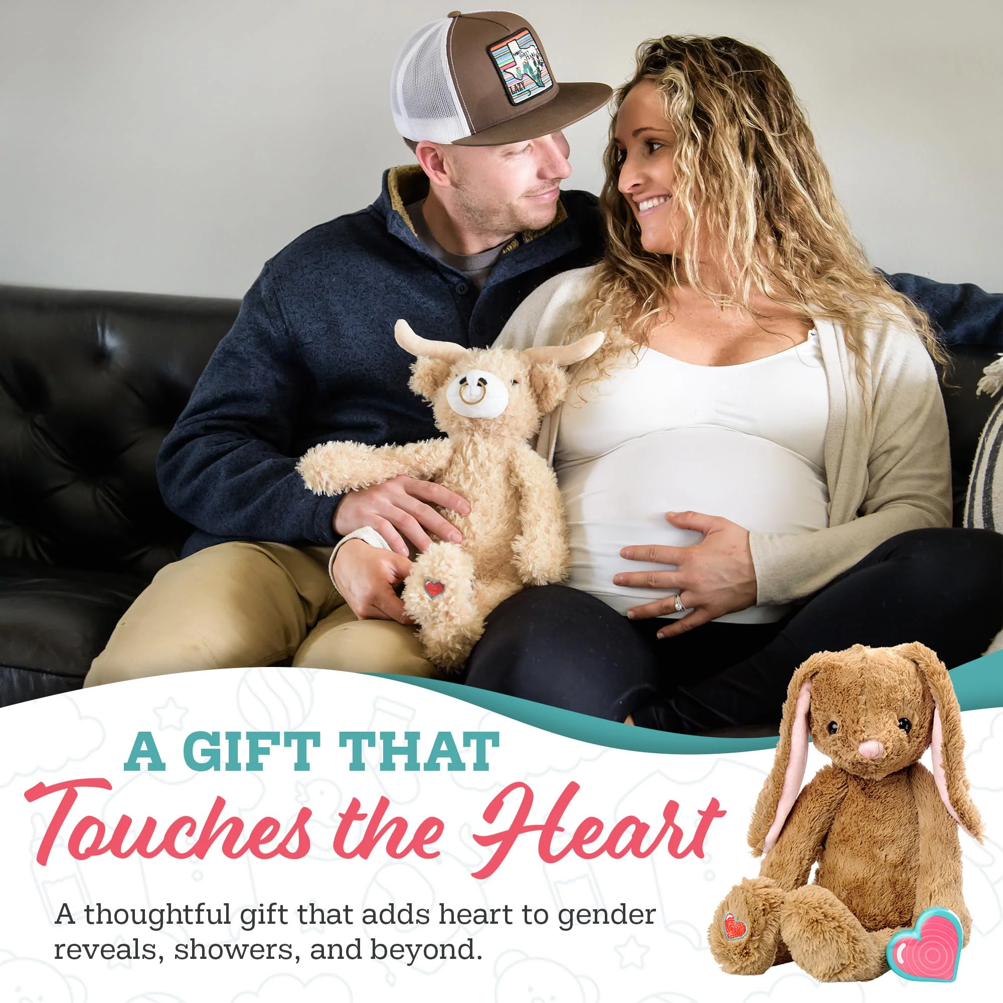 My Baby’s Heartbeat Bear, 20 Second Re-Recordable Voice Recorder Plush Keepsake, 3x5 Ultrasound Frame for Baby’s Heartbeat Memory, Pregnancy (Not a Medical Device), It's a Boy Blue - Image 8