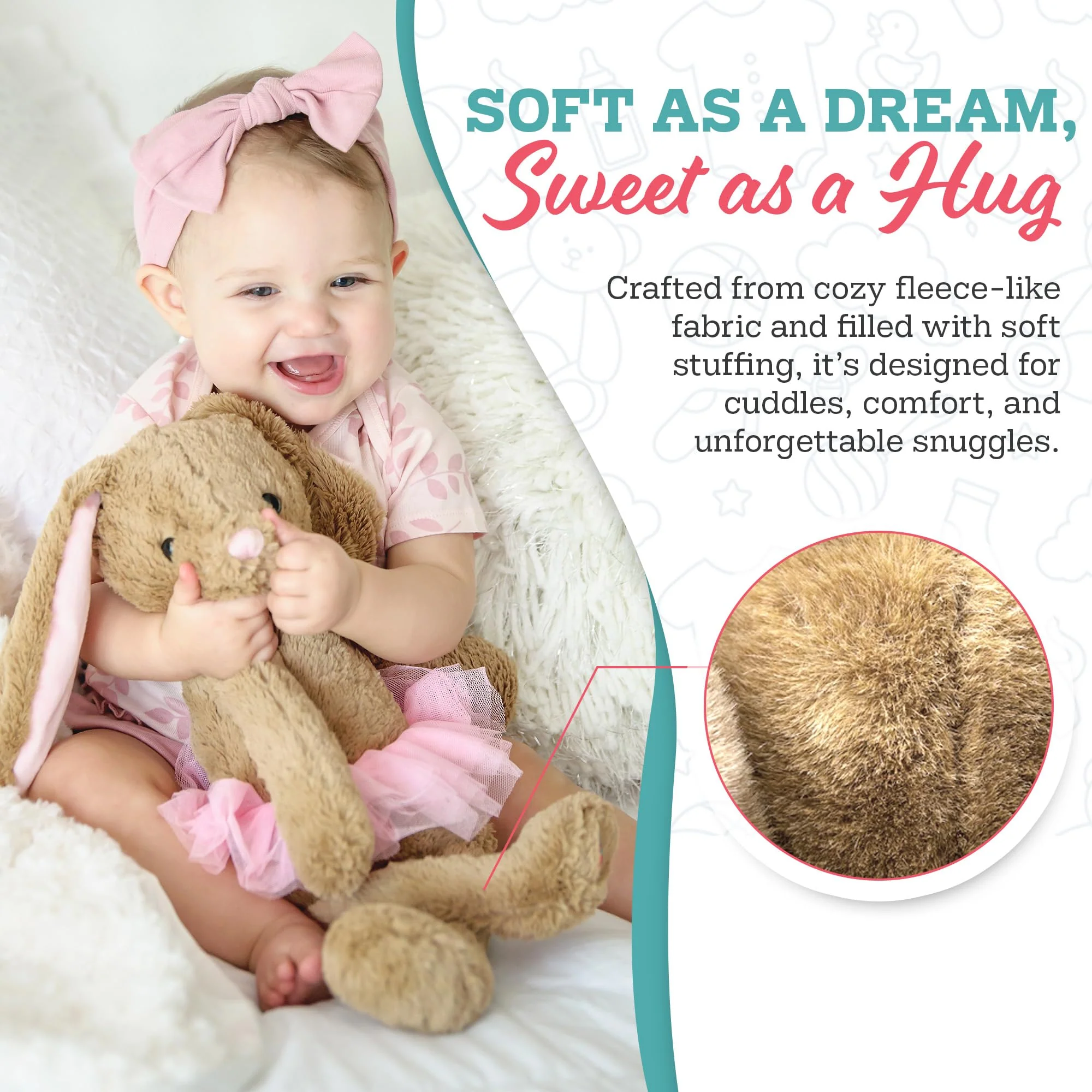 My Baby’s Heartbeat Bear, 20 Second Voice Recorder, Recordable Plush Keepsake, Heartbeat Recorder Memory Gift for Pregnancy and Expecting Parents, 8 Inch, Not a Medical Device, Hippo - Image 6