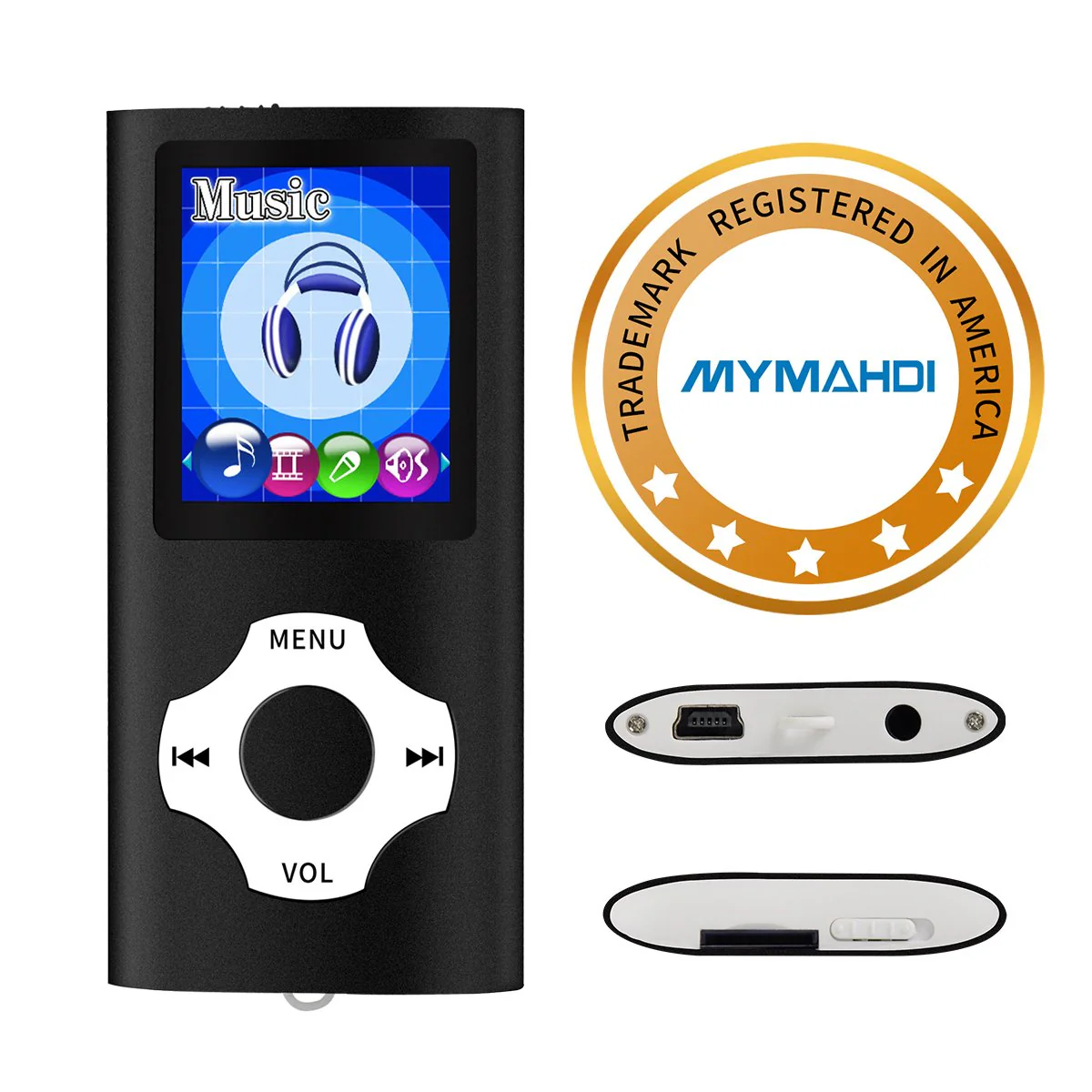 MYMAHDI Support TF Cards Slim 1.8" LCD Mp3 Mp4 Player Media/Music/Audio Player with Accessories Black - Image 6