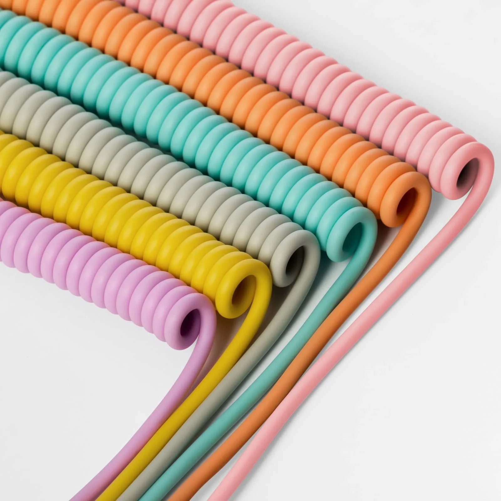 MyVolts Candycord OP-1 / OP-Z Special Audio Cable, Straight Mini Jack to Angled Mini Jack, Curly 65cm to 90cm, Mint Green Colour - Image 2