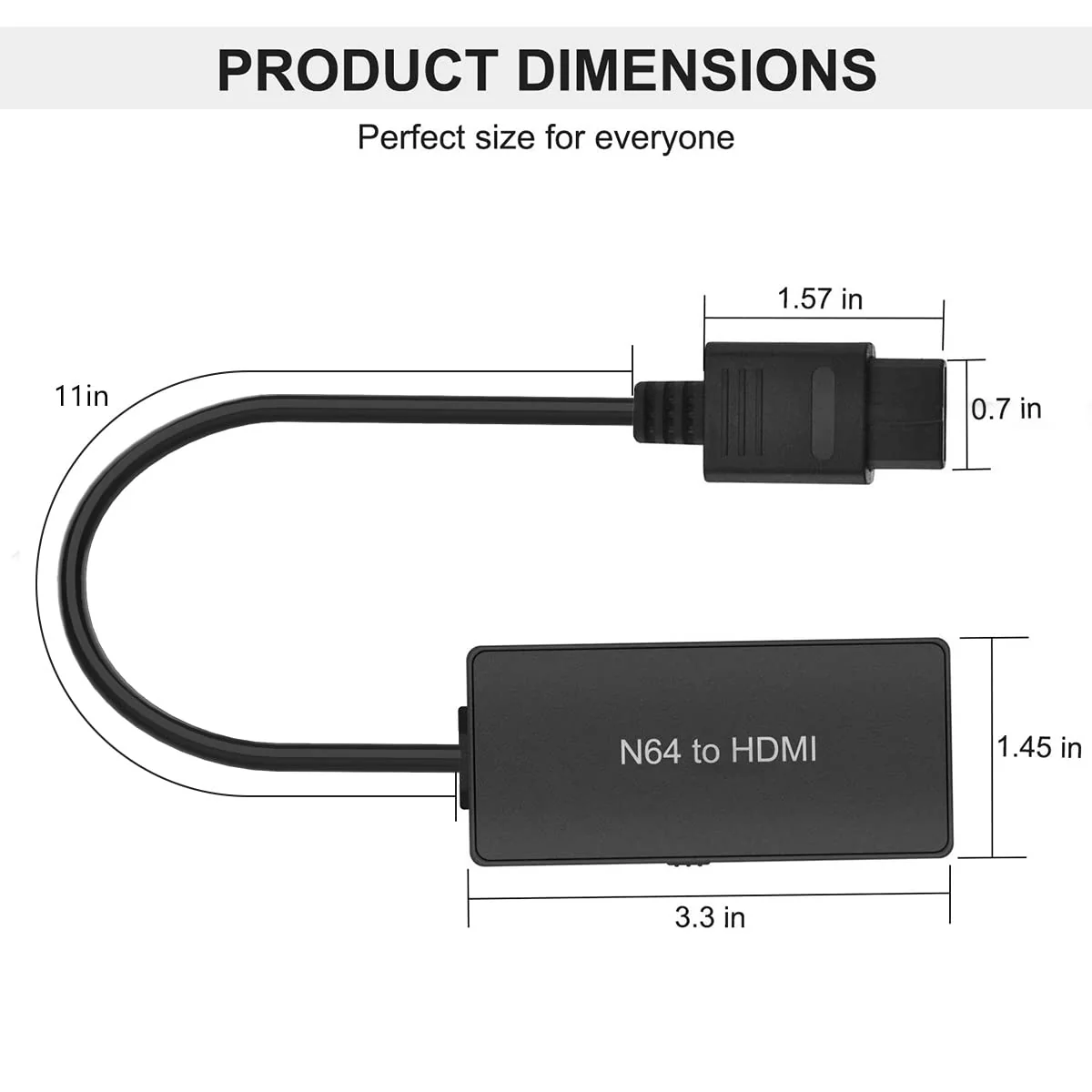 N64 to HDMI Converter Adapter Support 16:9/4:3 Conversion, HDMI Link Cable for N64 /SNES/NGC/SFC（Plug and Play） N64 Adapter - Image 6