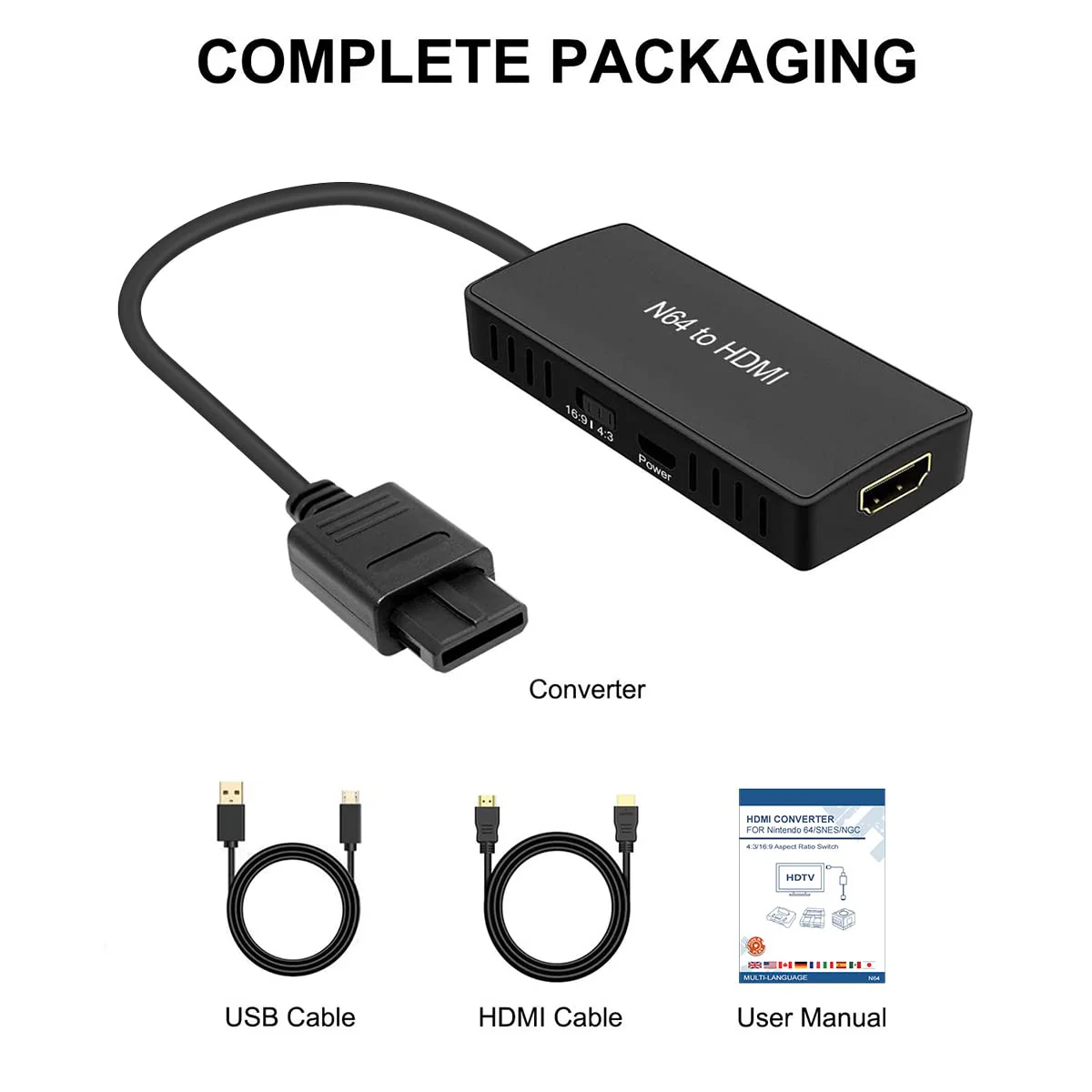 N64 to HDMI Converter Adapter Support 16:9/4:3 Conversion, HDMI Link Cable for N64 /SNES/NGC/SFC（Plug and Play） N64 Adapter - Image 8