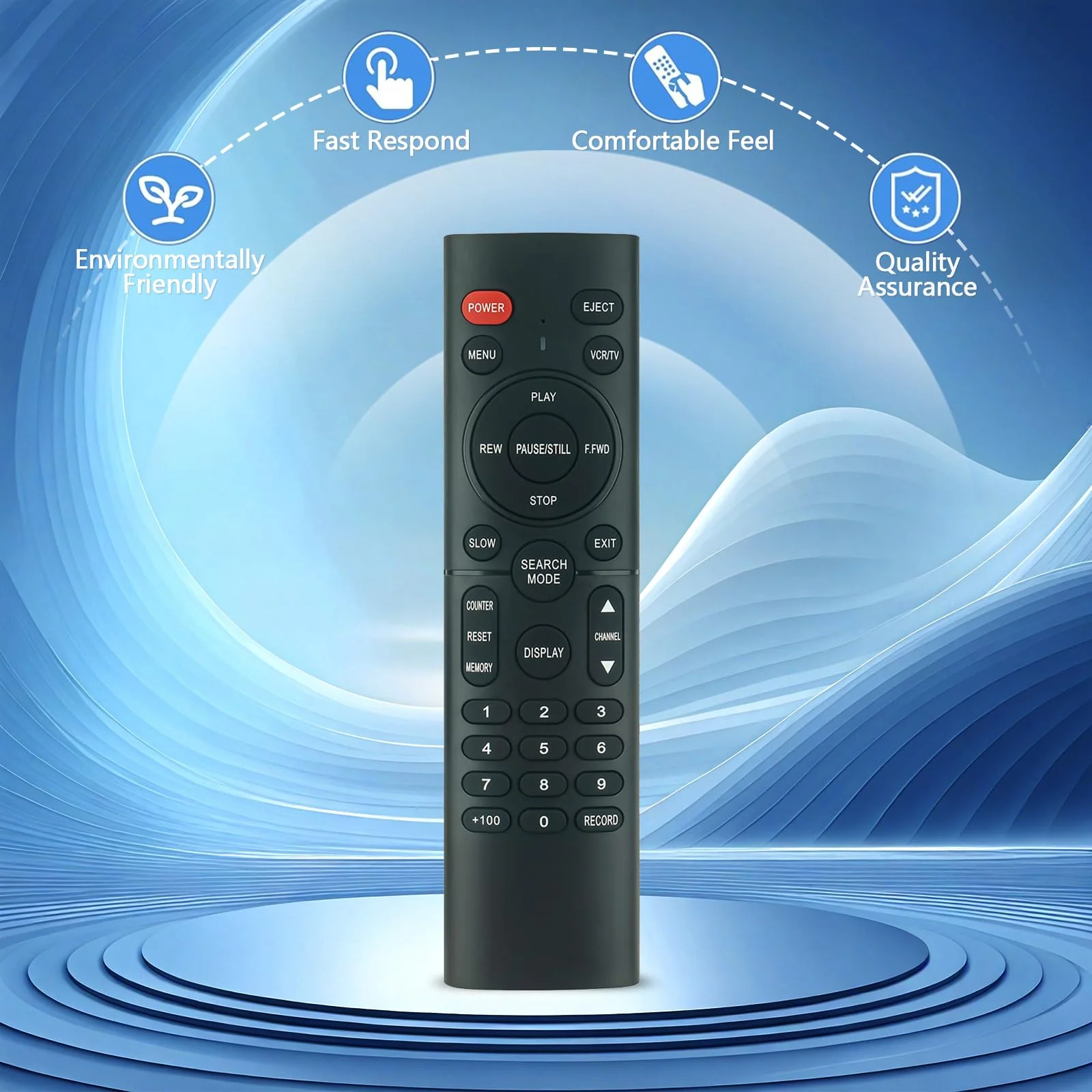 NA351UD NA351 Replaced Remote Control fit for Emerson VCR Video Cassette Recorder EWV601M EWV601 EWV401A EWV401B EWV601A EWV401M EWV401 EWV402M EWV601B - Image 4