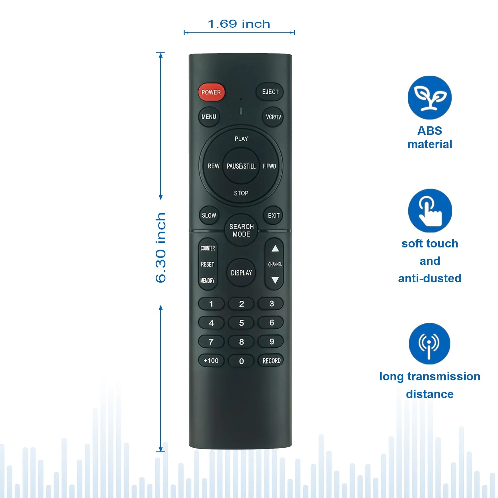NA351UD NA351 Replaced Remote Control fit for Emerson VCR Video Cassette Recorder EWV601M EWV601 EWV401A EWV401B EWV601A EWV401M EWV401 EWV402M EWV601B - Image 5