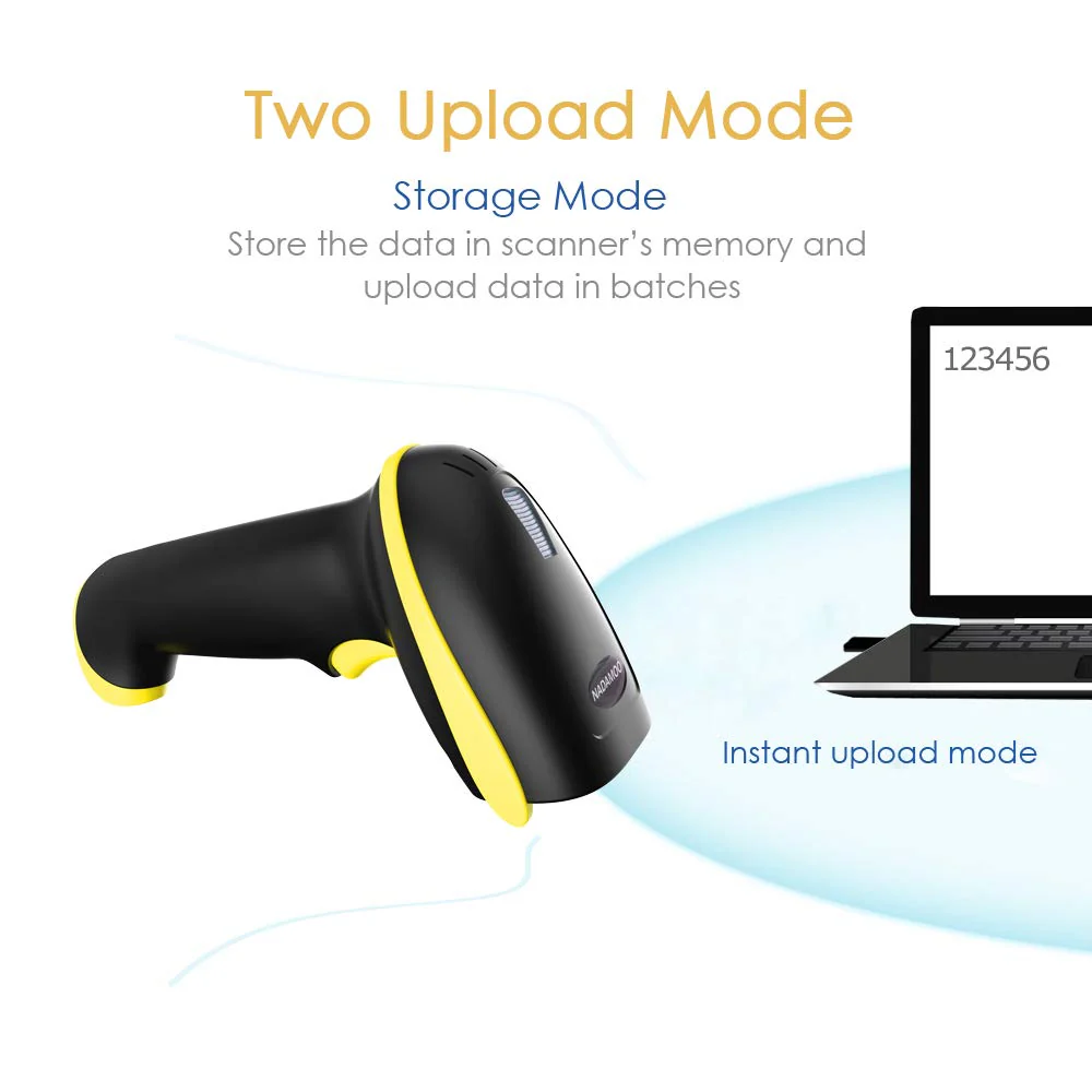 NADAMOO Wireless Barcode Scanner Compatible with Bluetooth, USB 1D Bar Code Reader for Inventory Management, Work with Windows/Mac OS/Linux Computer, Made for iPhone, iPad, and Android - Image 4