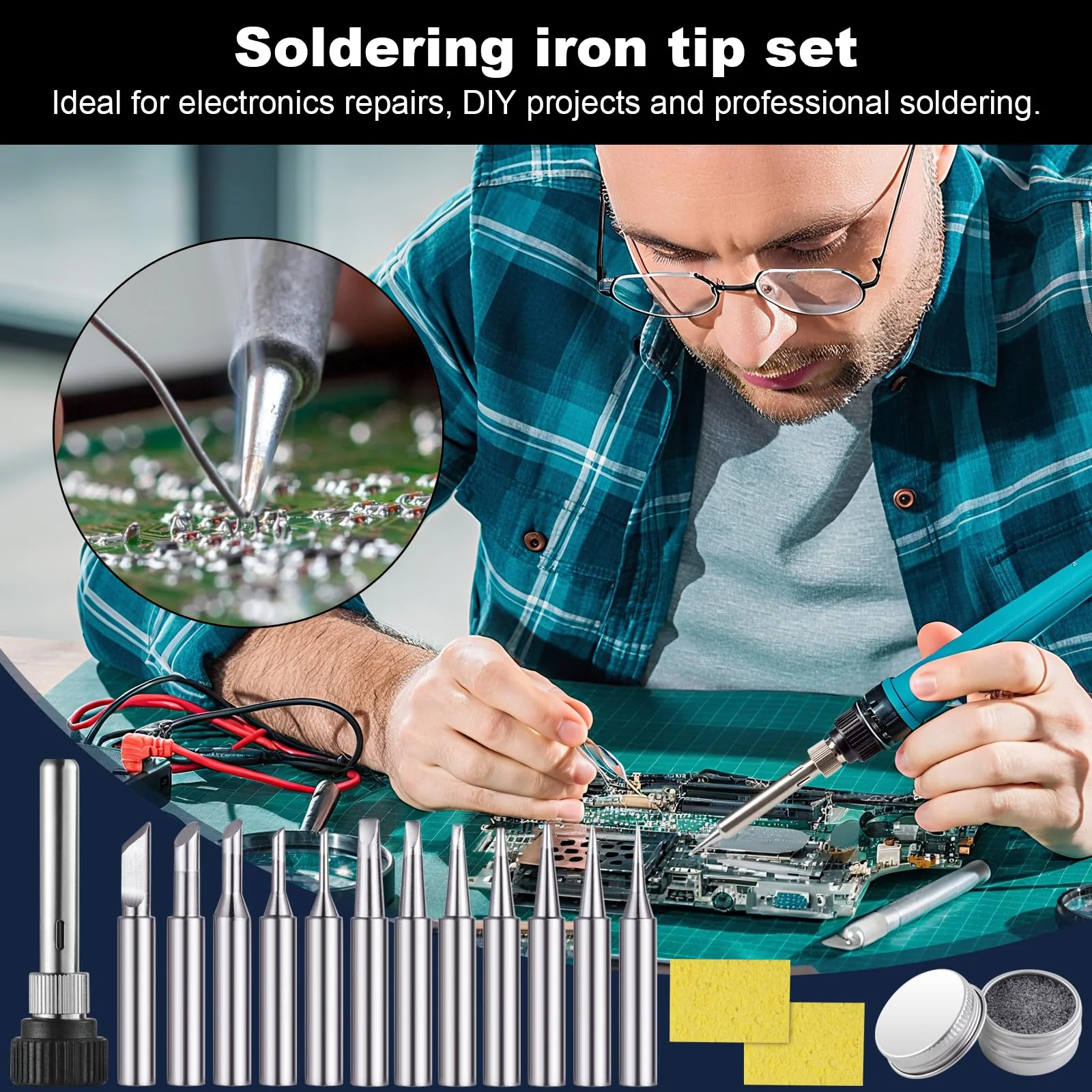 Nadinsta ET Soldering Tips Set Replacement Soldering Tip ETS ETA ETB ETD Replacement Pack of 12 - Image 7