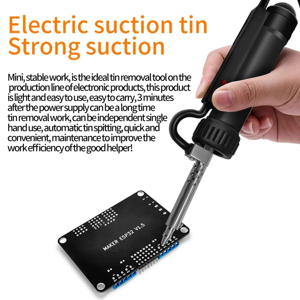 Namvo Electric Solder Sucker AC220V 30W Electric Desoldering Pump Solder Removal Automatic Desoldering Pump Tin Suction Device - Image 6