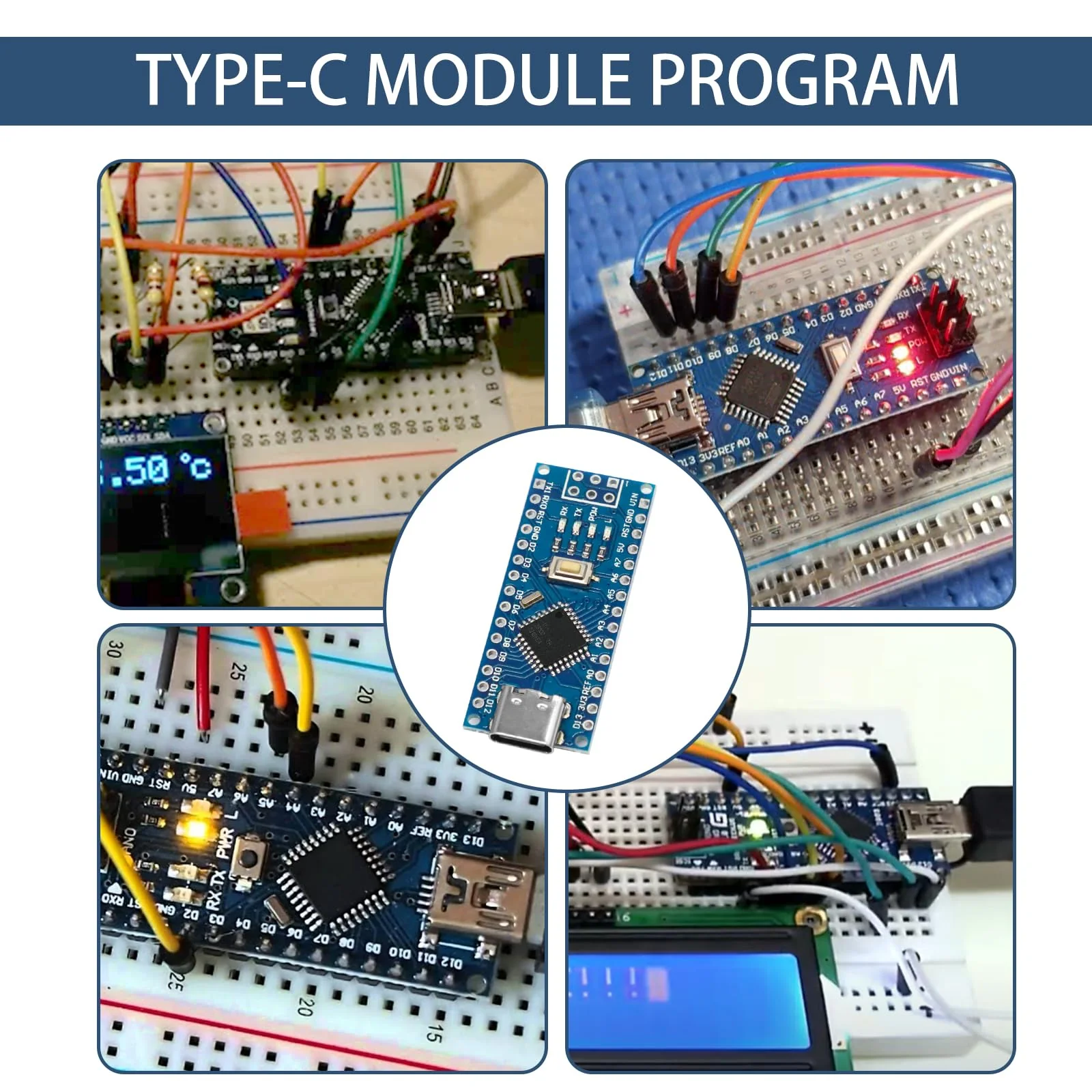 Nano Development Board with CH340 Chip Binghe Nano Development Board Chip CH340 Type-C Connector 5V 16M Compatible with Arduino IDE - Image 3