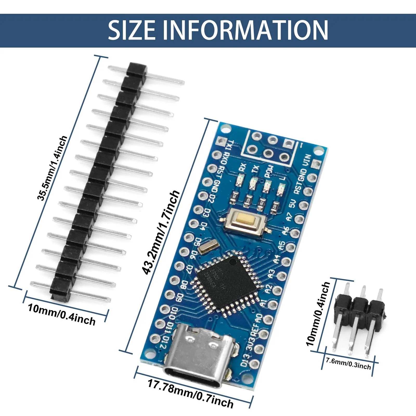 Nano Development Board with CH340 Chip Binghe Nano Development Board Chip CH340 Type-C Connector 5V 16M Compatible with Arduino IDE - Image 7