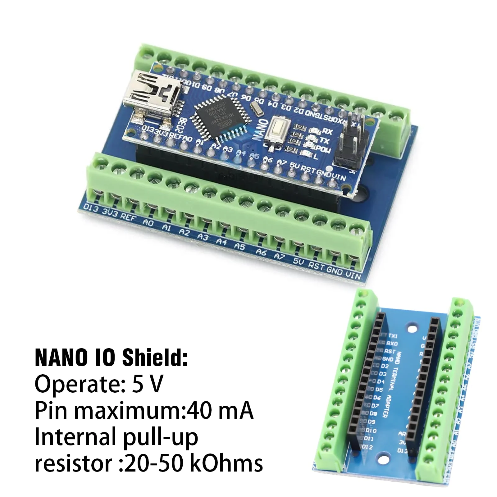 Nano Extension Board RUIZHI 3 Pieces Nano IO Shield V1.O Simple Expansion Board with Screw Terminals Compatible with Arduino - Image 6