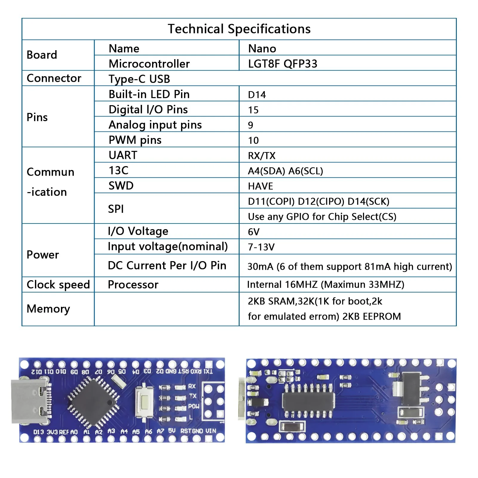 Nano Module with CH340 Microchip, 5 V/16 MHz Nano Board, Compatible with Arduino IDE (Type C Port) 3 PCS Type C port - Image 3