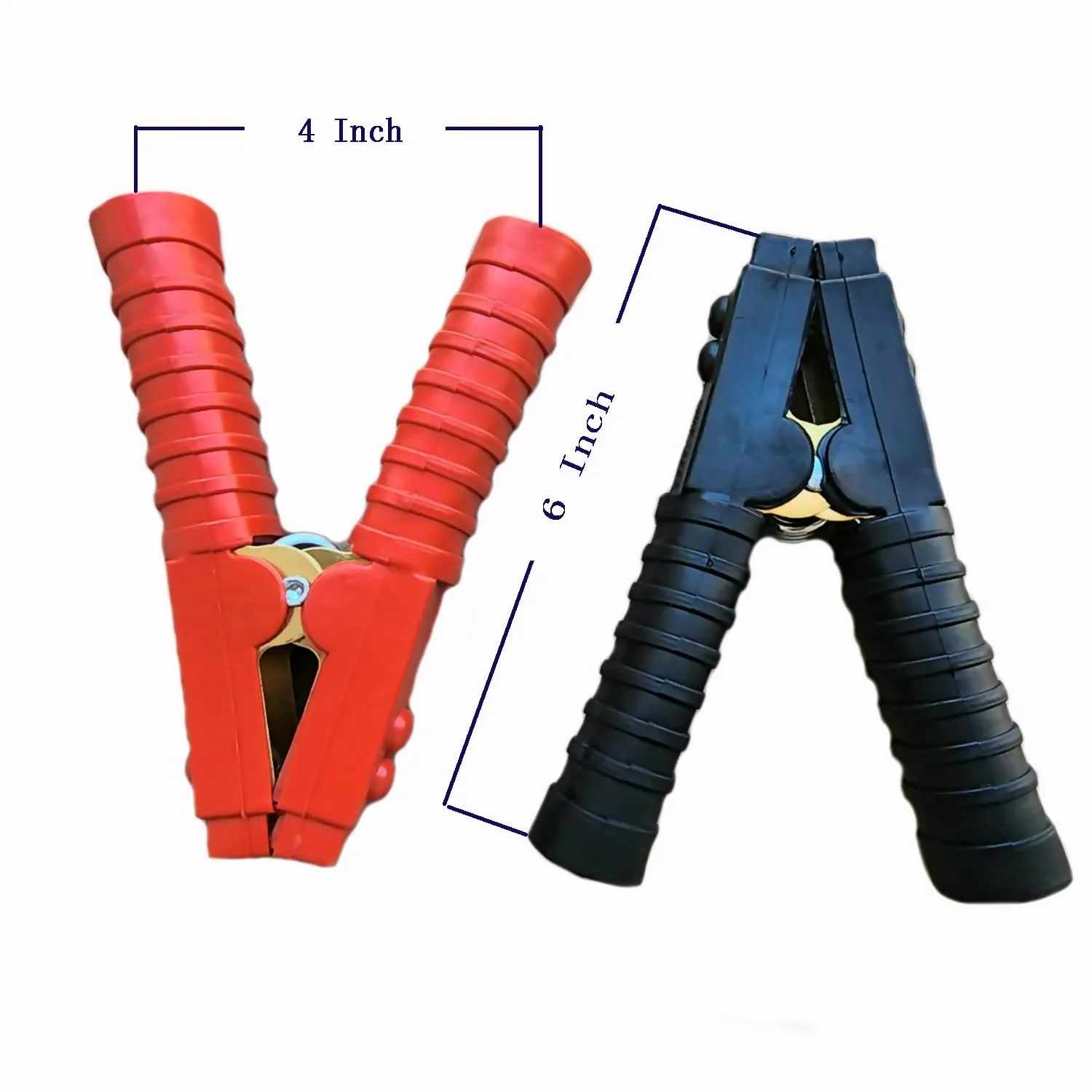 NANSH Alligator Clips Heavy Duty Car Battery Terminal Charger Clamps (1500A (Black+Red) 1 pair) - Image 2
