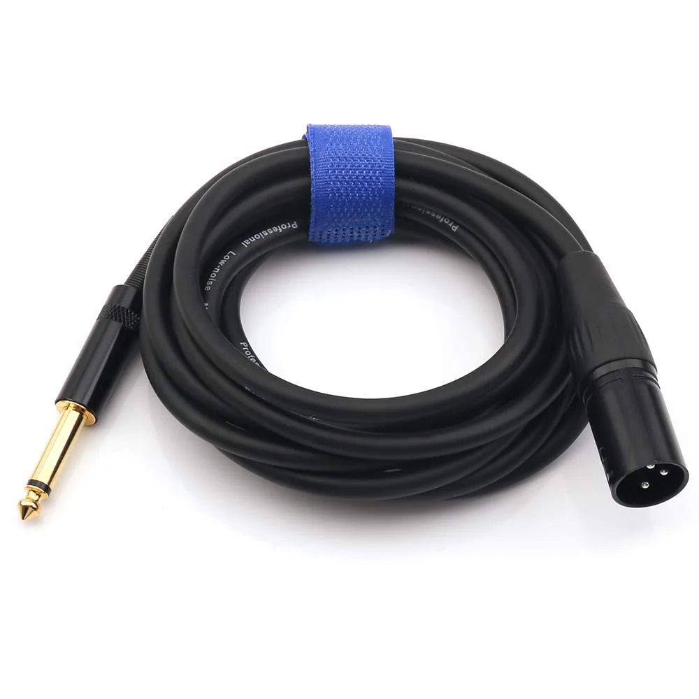 NANYI 6.35mm (1/4 Inch) TS Male to XLR Male Interconnect Audio Microphone Cable, Black/Alloy, Suitable for Microphones, Active Speakers, Stage, DJ, Studio Audio Console, 3M / 10FT XLR-M-10FT - Image 2