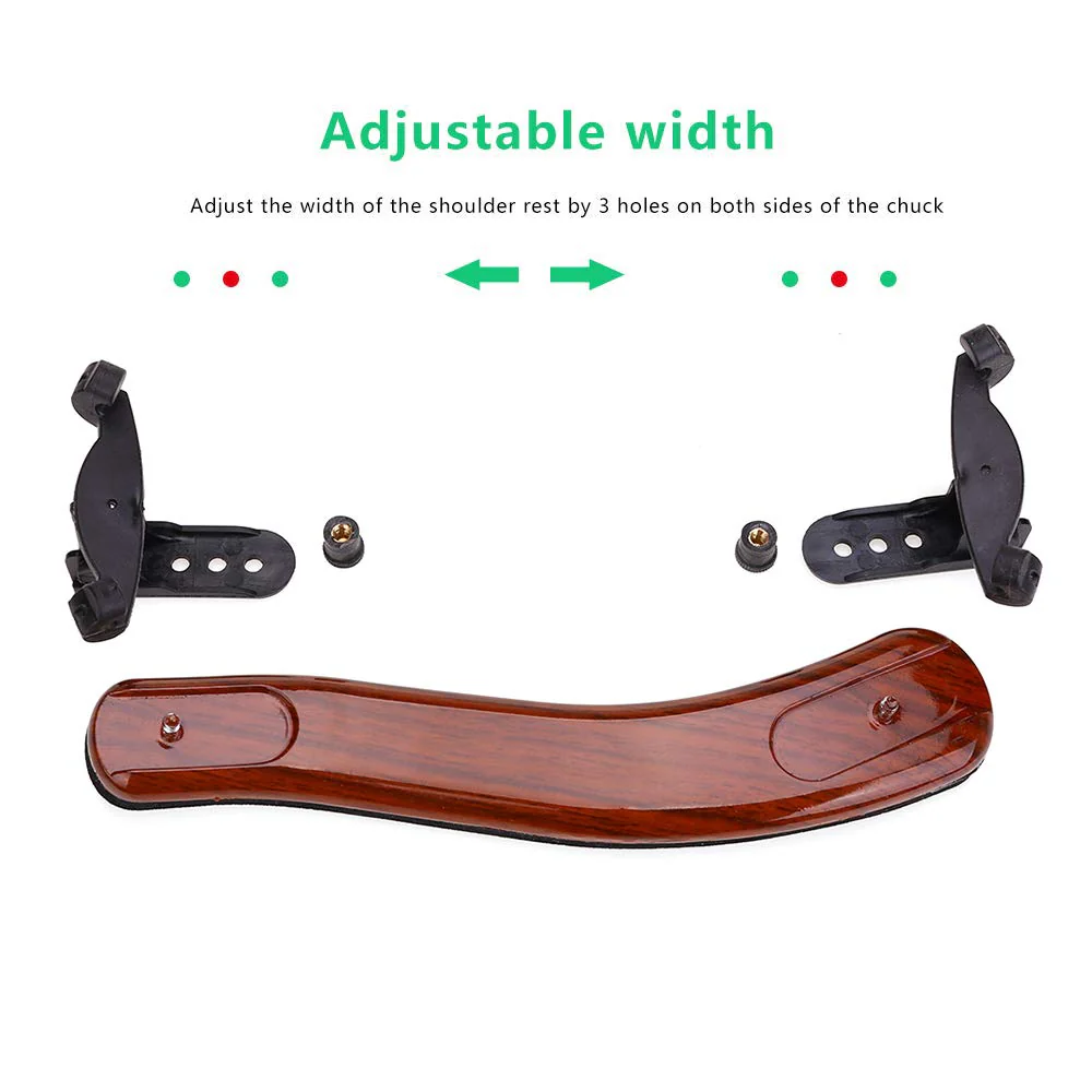 NANYI Violin Shoulder Rest for 4/4 and 3/4 with Collapsible and Height Adjustable Feet, Imitation wood grain. brown - Image 5