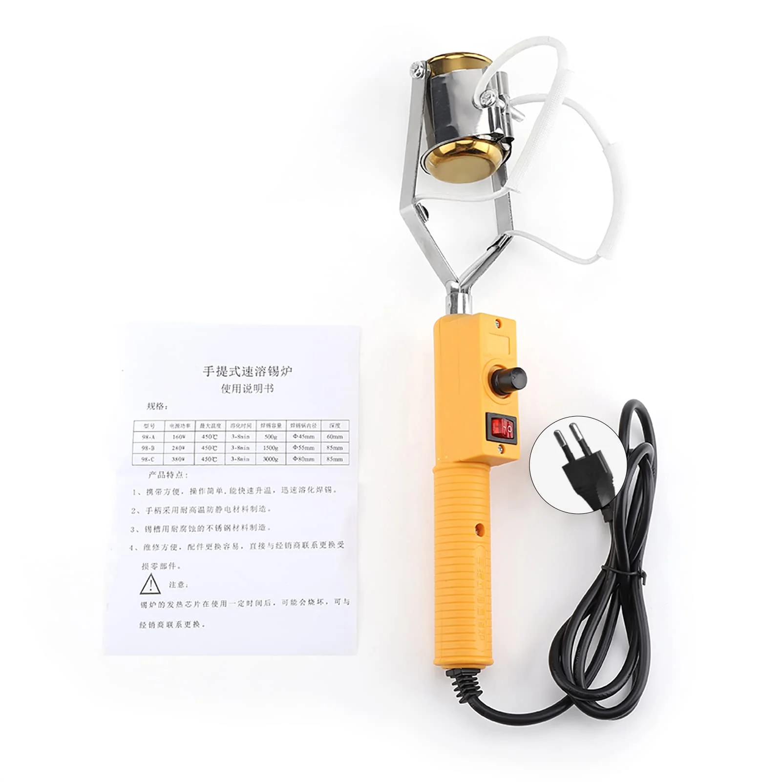 Naroote Portable Soldering Crucible, 180W Electric Powered Melting Tin Soldering Crucible, Tin Melting Pot with Temperature Manipulation, Lead Melting Pot (180 180 W, europäischer Standard 220 V - Image 6