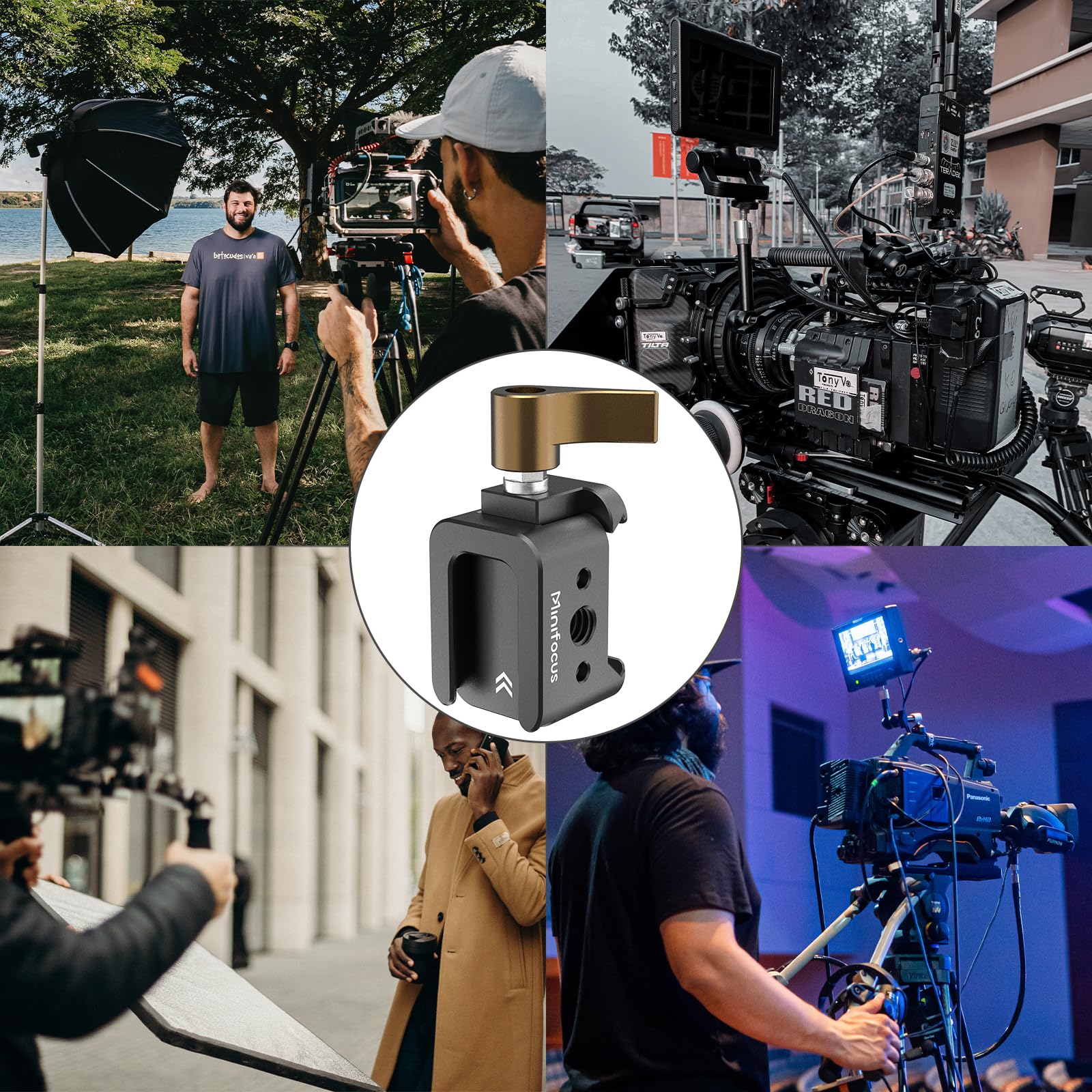 NATO Clamp to Cold Shoe Adapter, Aluminum Alloy Quick Release Rail Lock With 1/4" Threaded ARRI Locating Hole for DJI RS 3 Flash Light Microphone Camera Cage Magic Arm V3505 - Image 8