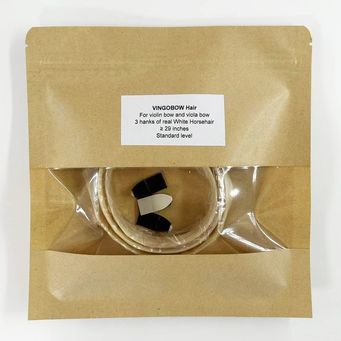 Natural Mongolian Horse Hair for Violin, Viola Bows Unbleached White 29'' Fiddle Bow Hair Replacement kit - Image 5