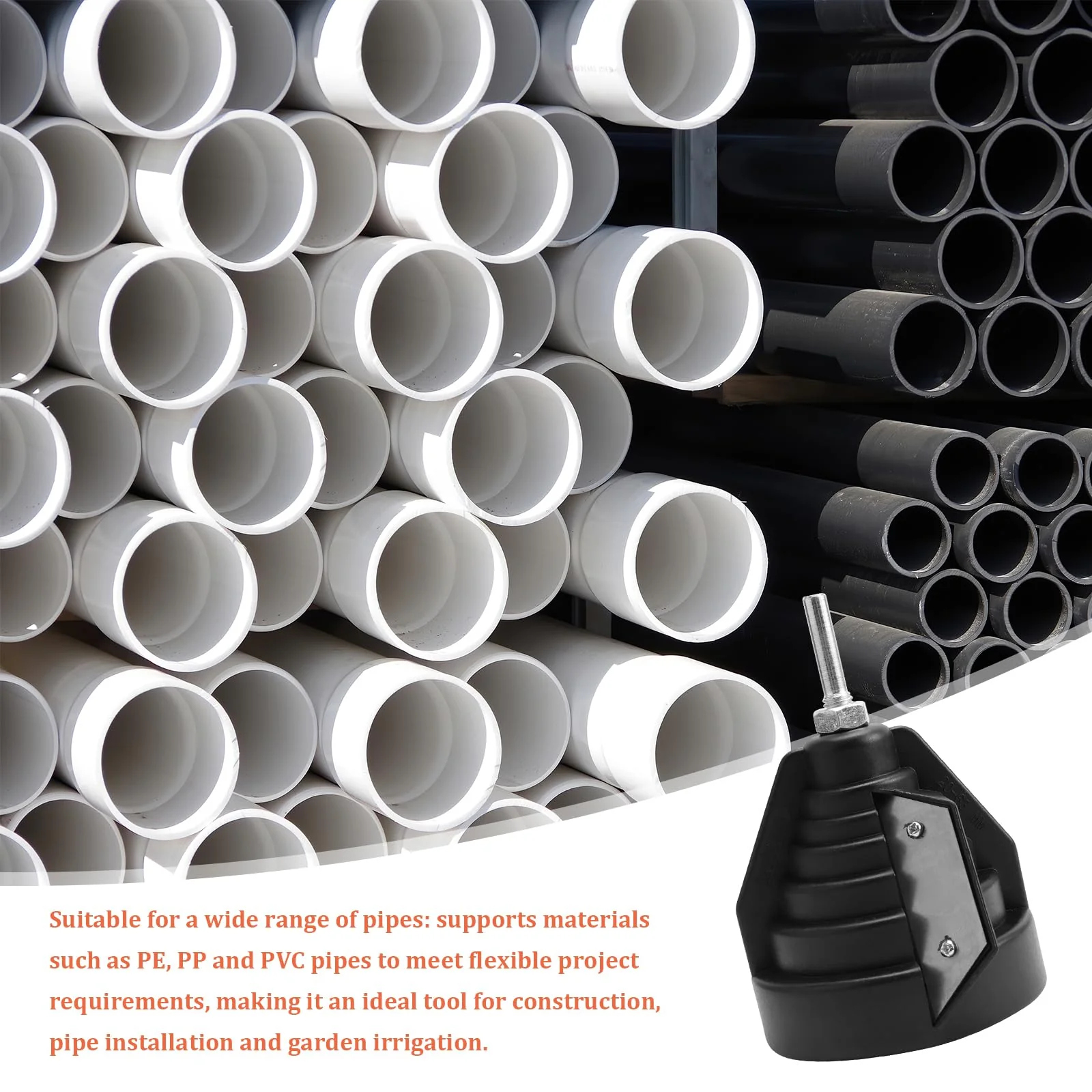 NCTNCX PE Pipe Deburring Chamfering Device PVC Pipe Deburring for Plastic Pipes with Drill Connection for Hand Drill Chamfer Tool for 20 25 32 40 50 63 mm Pipes a - Image 5