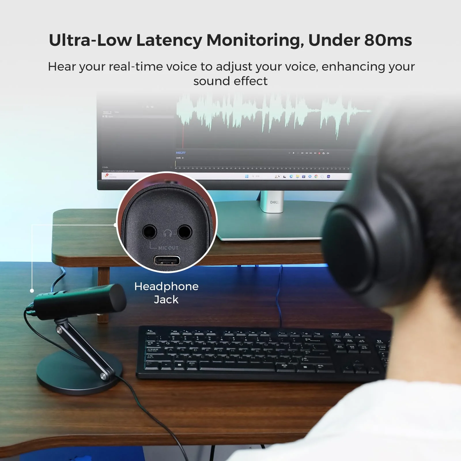 NearStream USB Condenser Microphone for PC, Camera, Podcast Microphone with Desk Stand for Record, Stream, 8 Mic Array/Noise Canceling/3 Polar Patterns/Monitoring/Volume Control, Studio Mic AM10U - Image 6