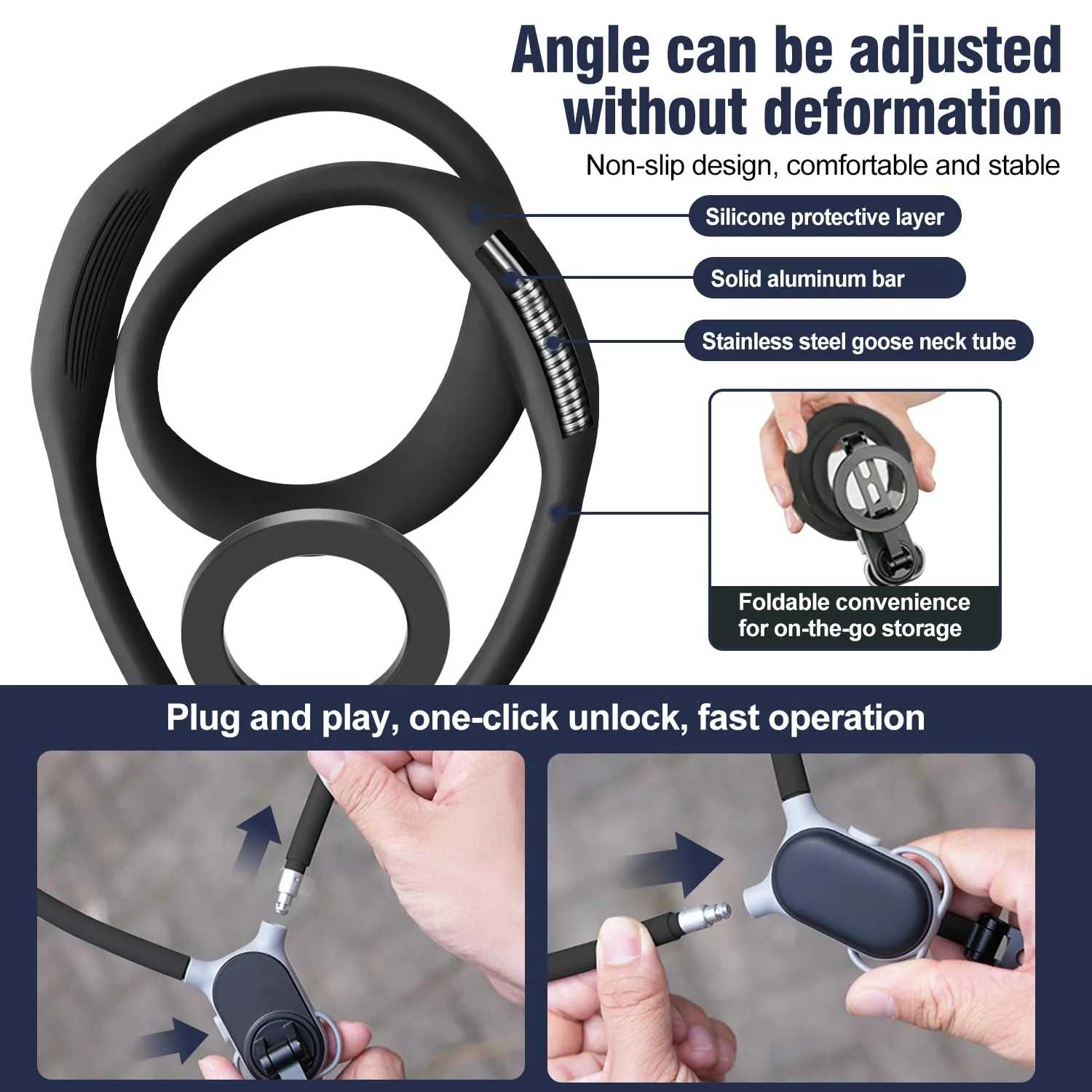Neck Phone Holder for Recording, Neck Tripod for iPhone, Magnetic Neck Chest Mount, Hands-Free POV Cell Phone Necklace Holder for iPhone 15 14 13 12 Series and All Android Phones - Image 4