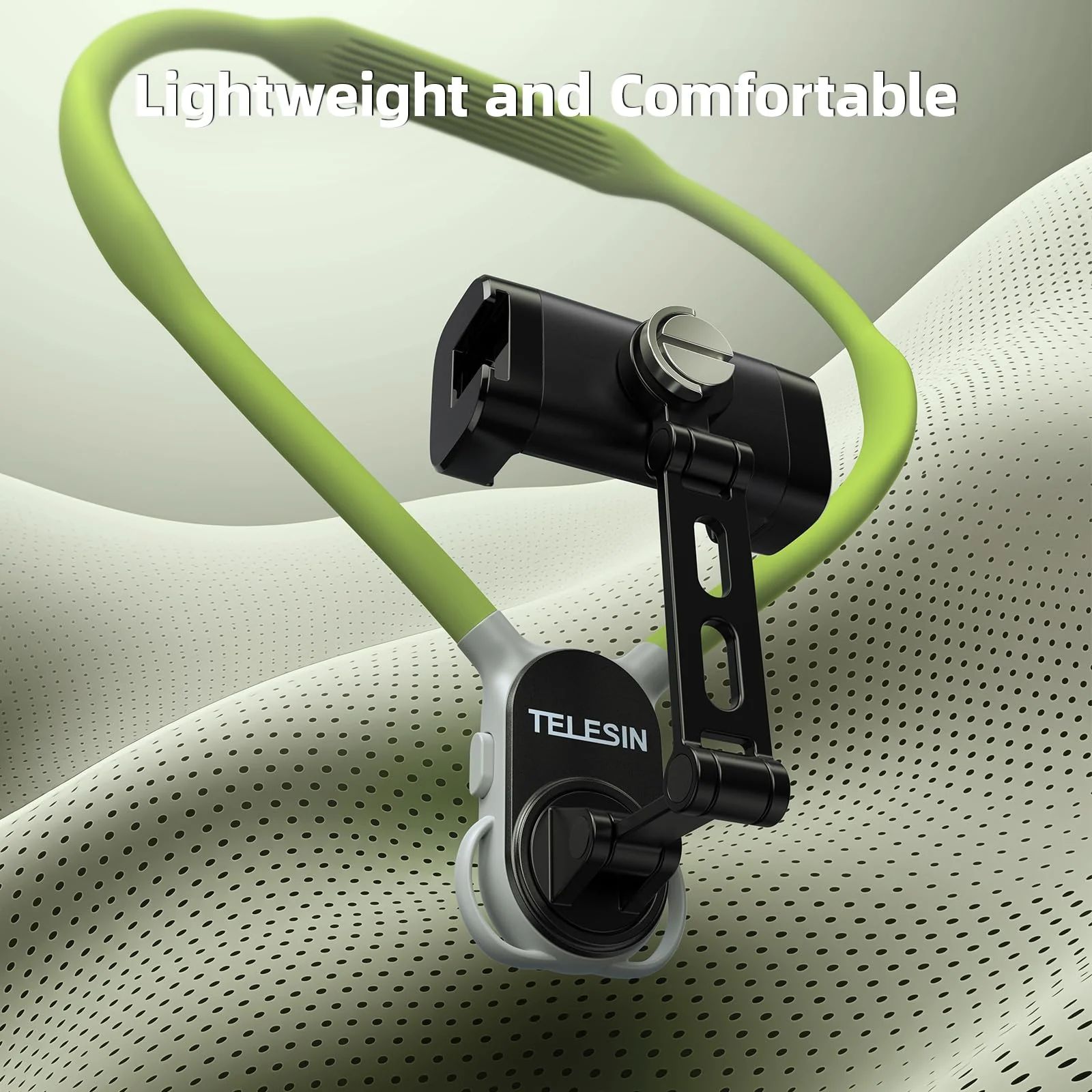 Neck Phone Holder POV/Vlog Neck Mount for Phones with Phone Clip, Hands Free Phone Neck Holder w Chest Strap Neck Selfie Mount Video Recording for iPhone Samsung Google Pixel (Green) Green - Image 3