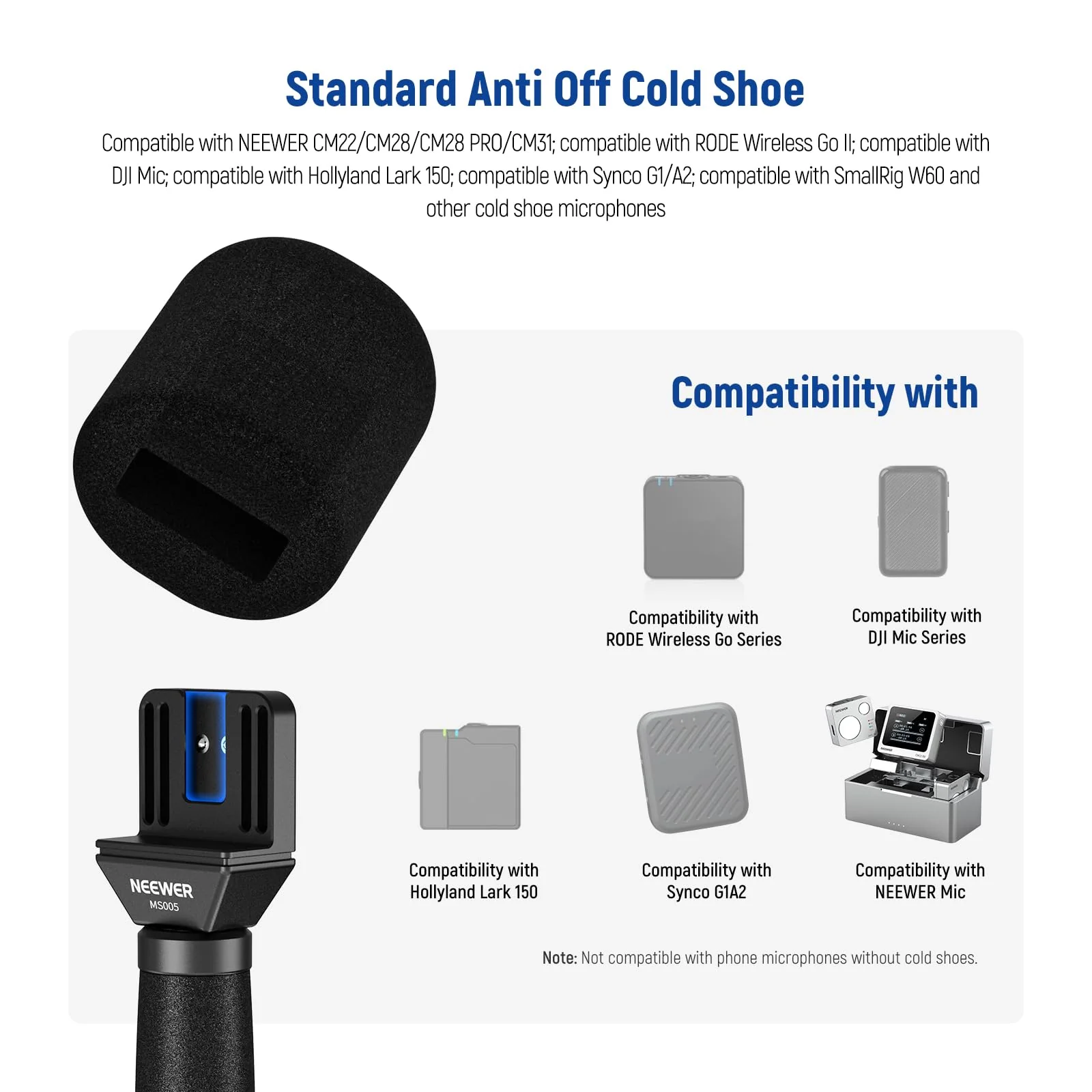 NEEWER 13"/33cm Telescopic Lavalier Microphone Handheld with Anti Off Cold Shoe Foam Windscreen Interview Mic Handle Compatible with Rode Wireless Go II DJI Mic CM31, MS005 MS005(33cm) - Image 6