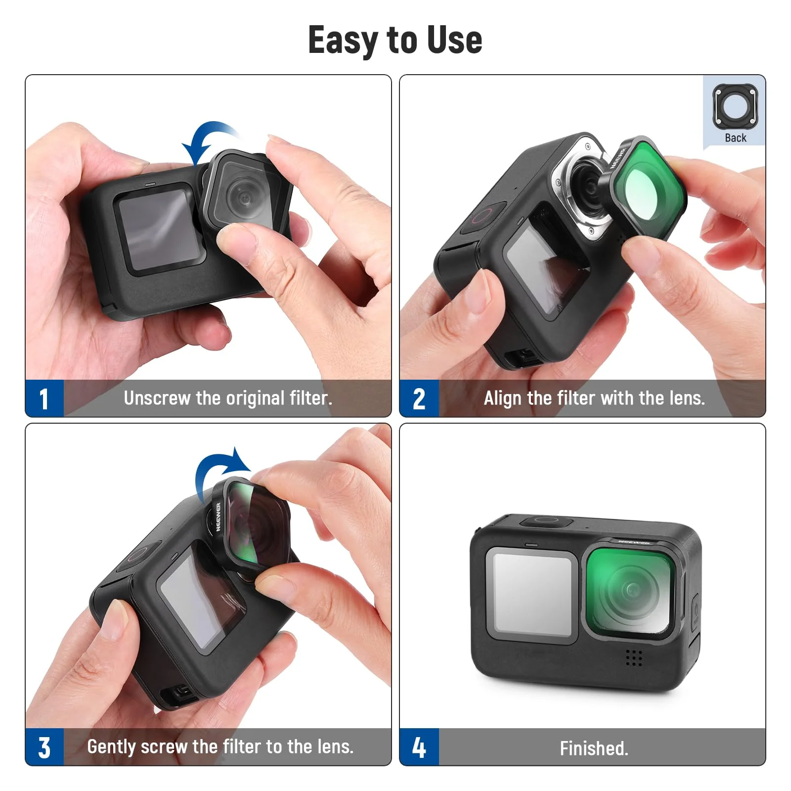 NEEWER 15X Magnification Lens 7-10cm Focal Distance for Macro Photography Close Up, Compatible with GoPro Hero 13 12 11 10 9 Action Camera, Not Waterproof, LS-31 15X Macro Lens - Image 8