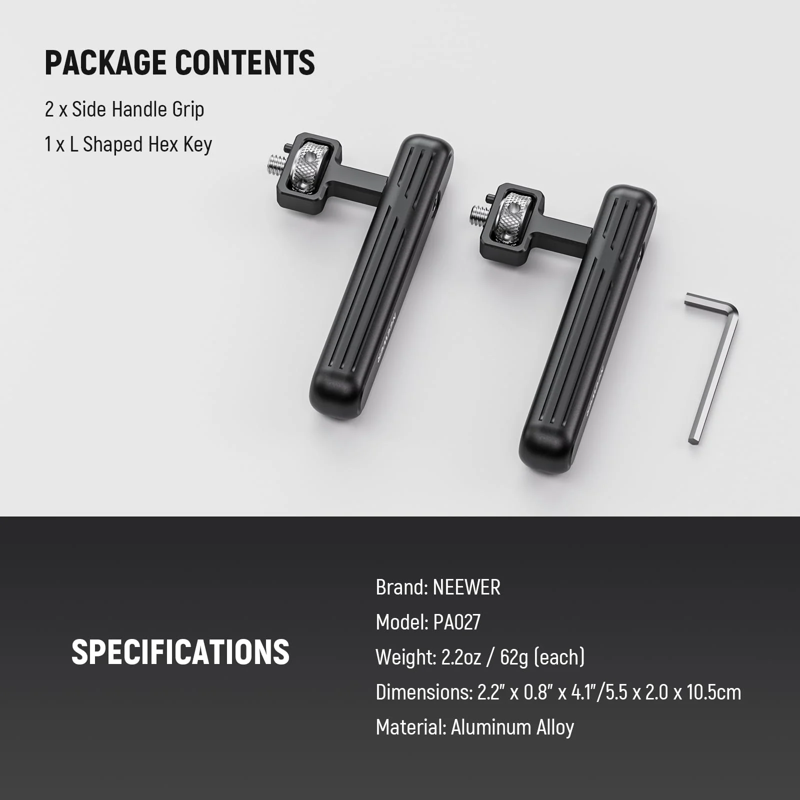 NEEWER 2 Pack Rotatable Side Handle/Top Handle Only for iPhone 15 Pro Max Samsung S24 S23 NEEWER Phone Cages, 1/4" Screw & Anti Twist Pin for Phone Stabilizer Video Rig Video Recording Filming, PA027 - Image 8