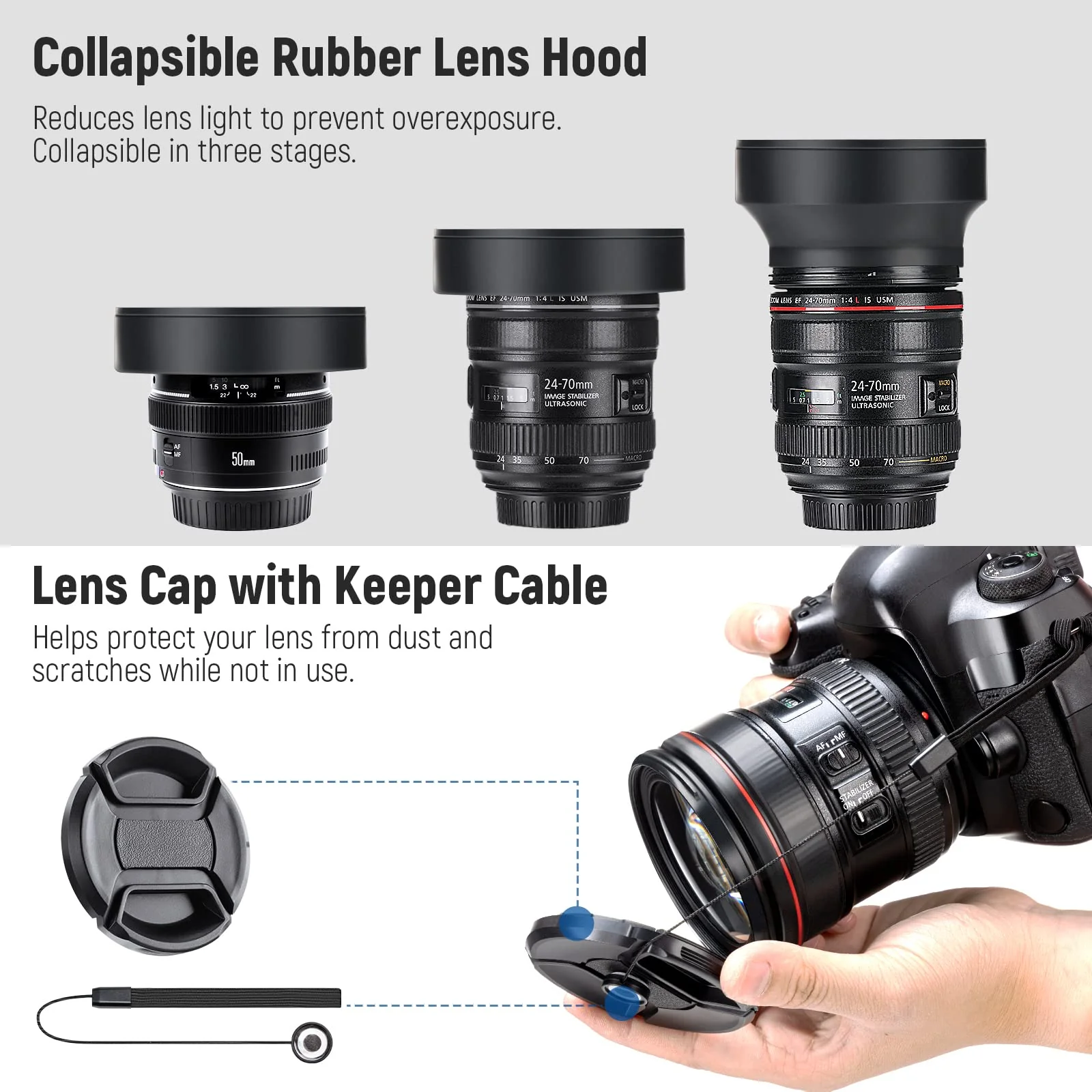 Neewer 49mm ND Lens Filter Kit: UV, CPL(Circular Polarising), FLD, ND2, ND4, ND8, Lens Hood and Lens Cap Compatible with Canon Nikon Sony Panasonic DSLR Cameras UV+CPL+FLD+ND2+ ND4+ND8 - Image 7